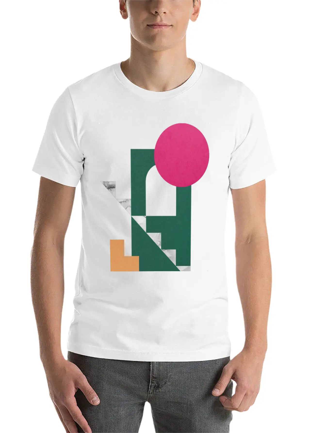 Geometric Collage 19 Classic Cotton Tee – Unisex Comfort For Any Season