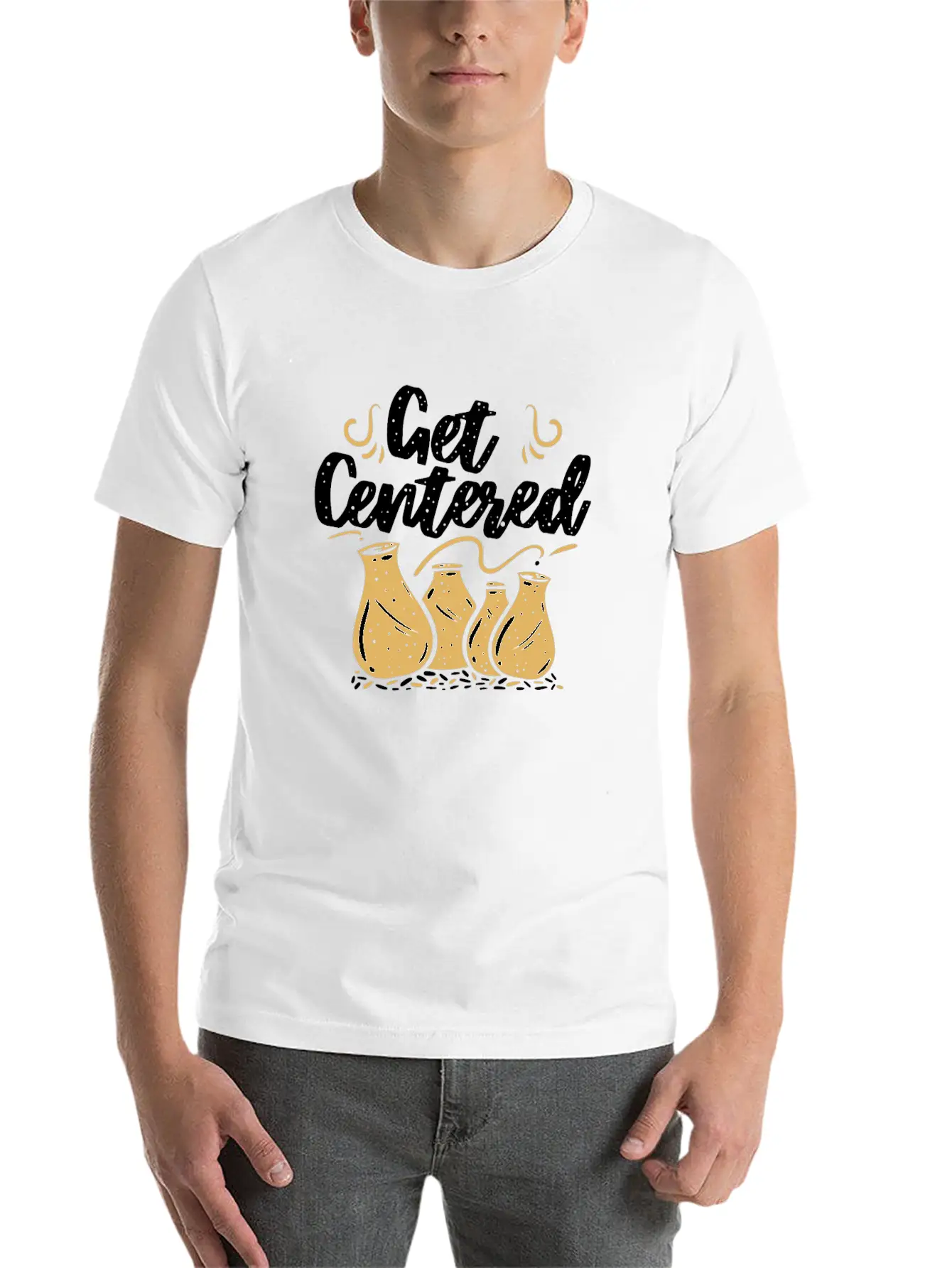 Get Centered Pottery Handcrafted Ceramics Oven Art Basic Graphic T-Shirt – Daily Comfort In Soft Cotton