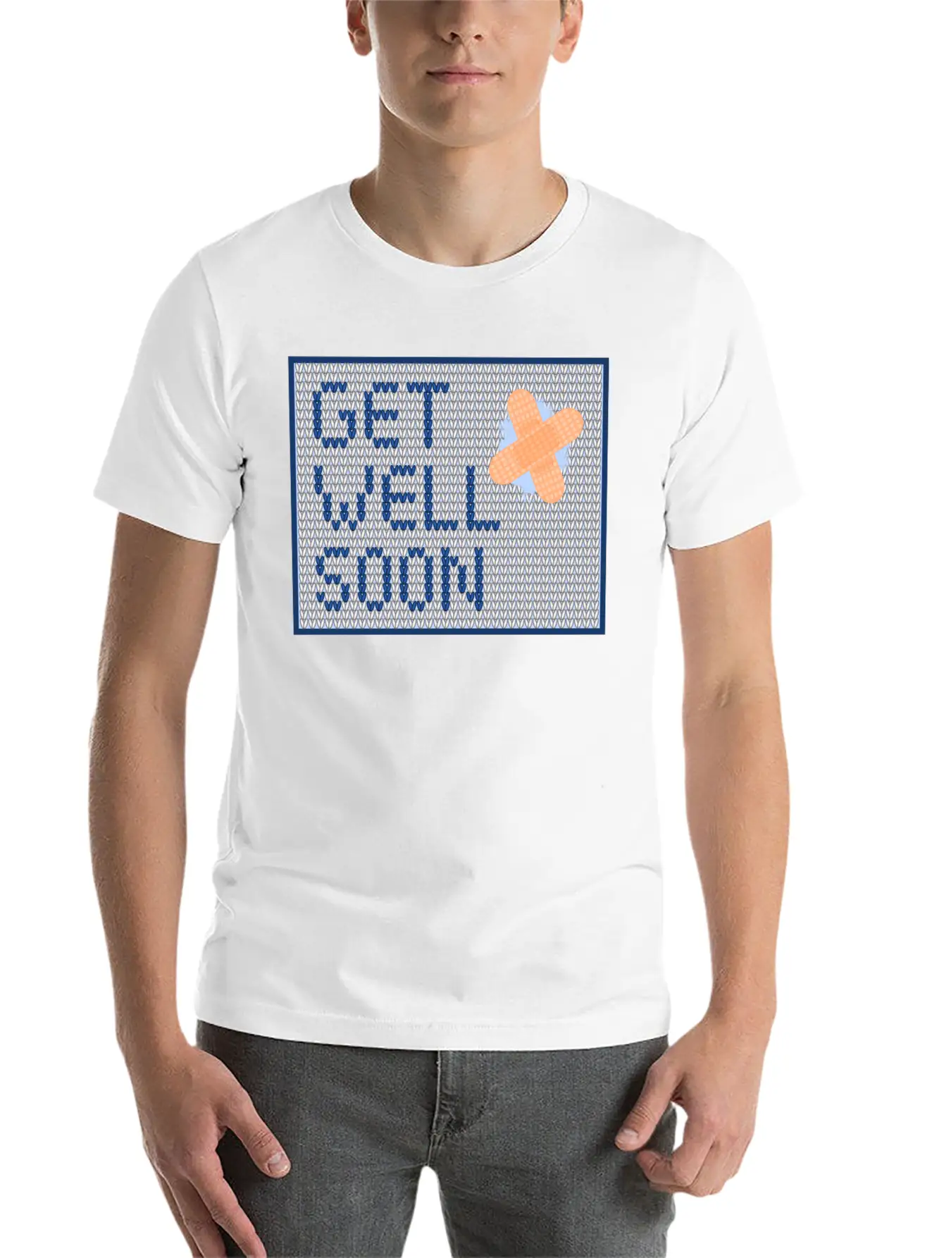 Get Well Soon Blue Stylish Everyday T-Shirt – Unisex Basic Cotton Tee
