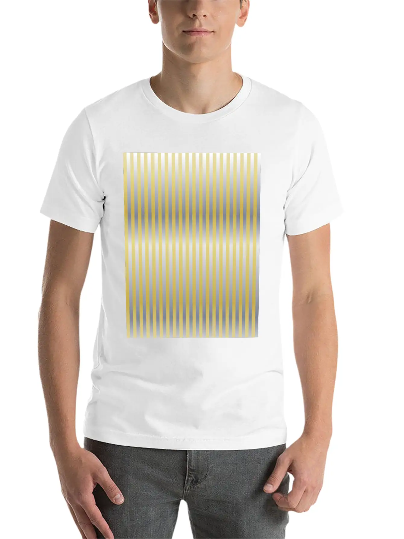 Gold And Silver (Stripes) Stylish Everyday T-Shirt – Unisex Basic Cotton Tee