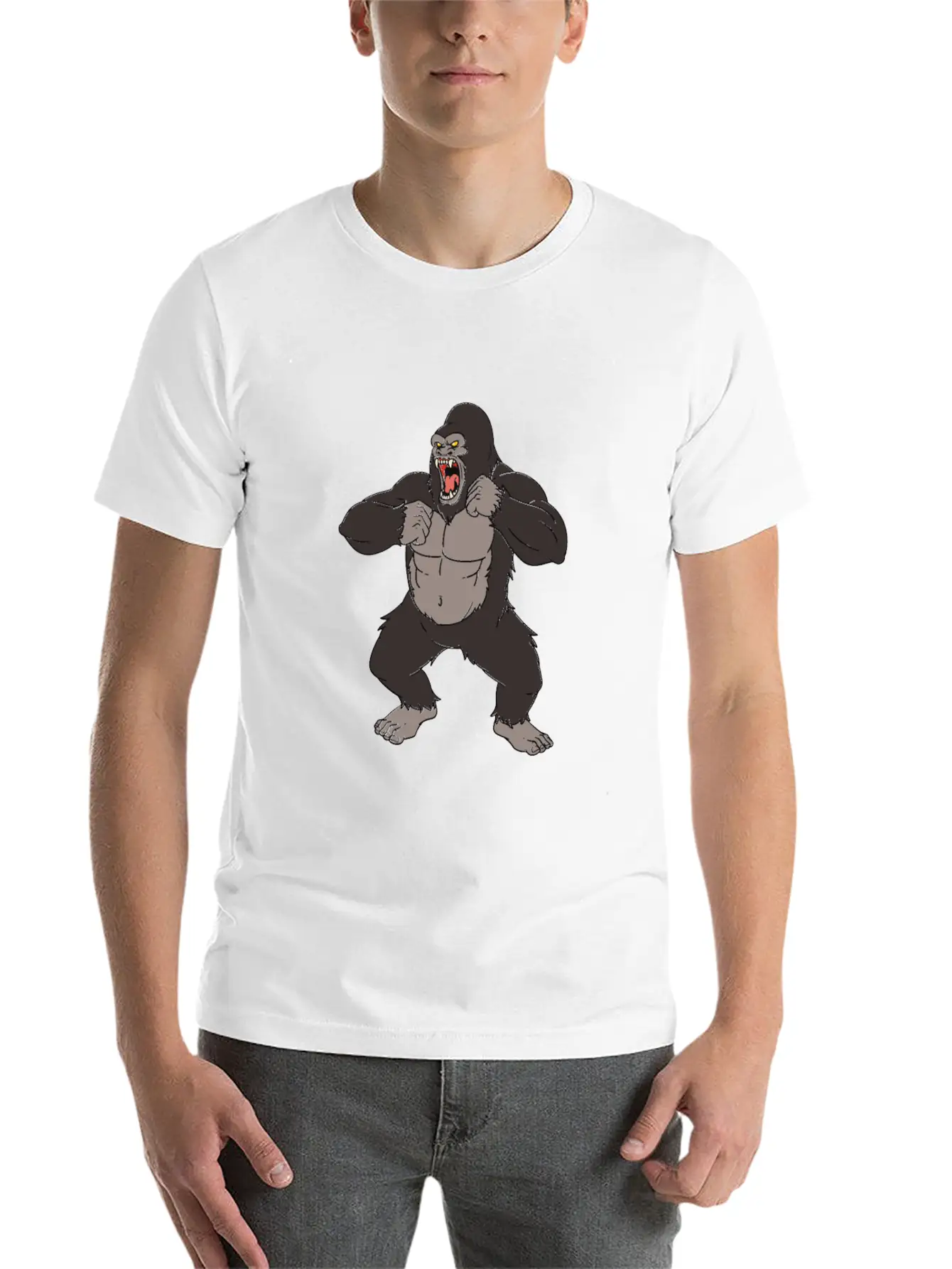 Gorilla Very Angry Gorilla Stylish Everyday T-Shirt – Unisex Basic Cotton Tee