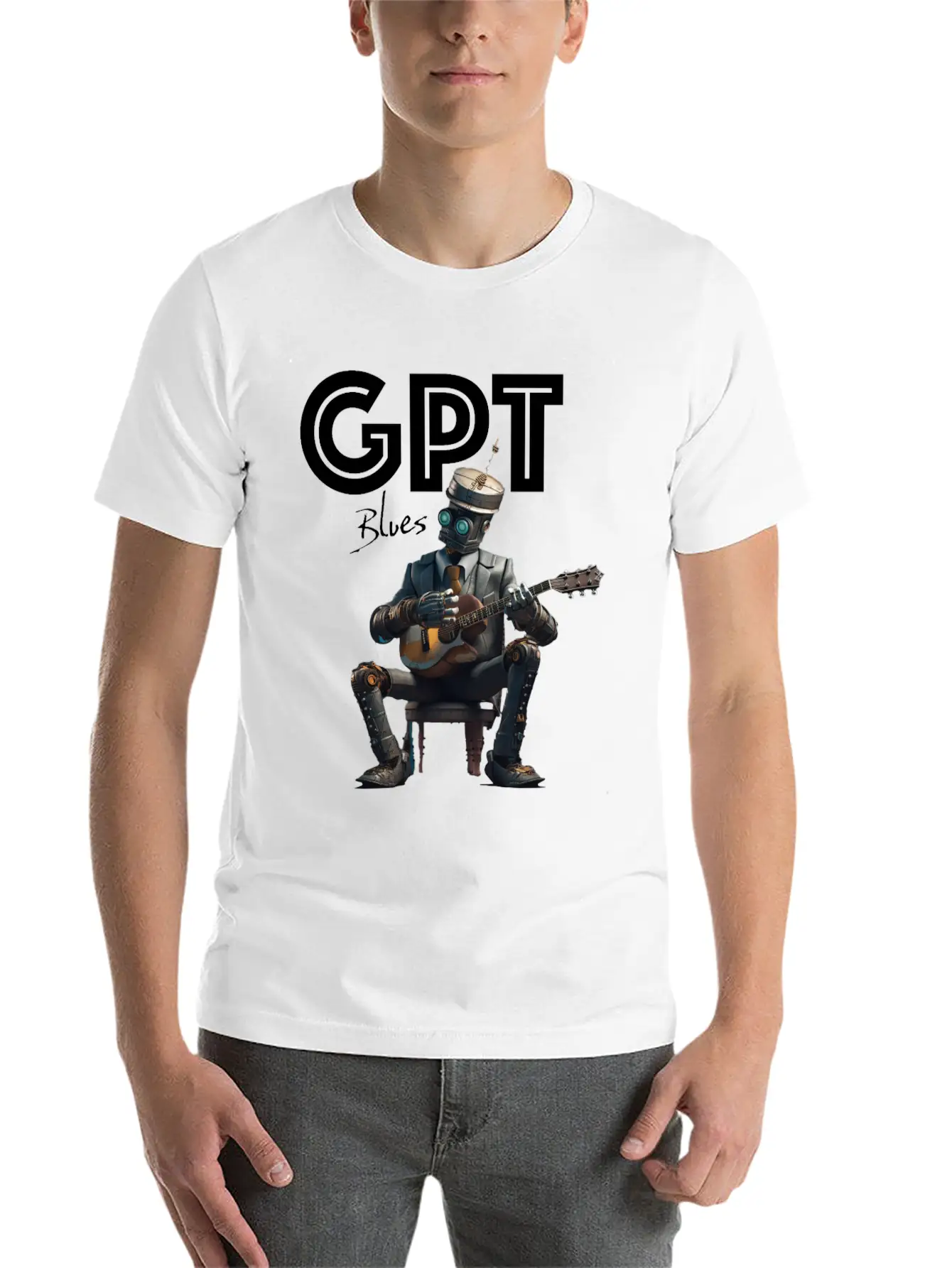 GPT Blues Classic Crew Neck Graphic Tee – Everyday Minimal Look