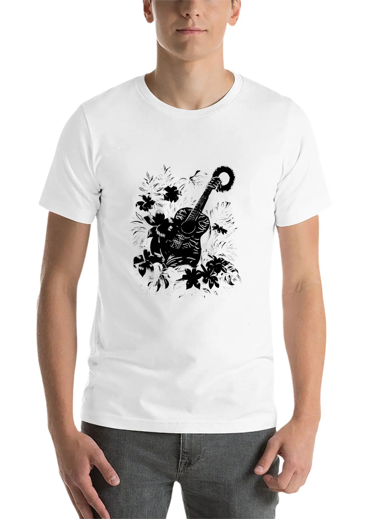 Guitar Drawing Stylish Everyday T-Shirt – Unisex Basic Cotton Tee