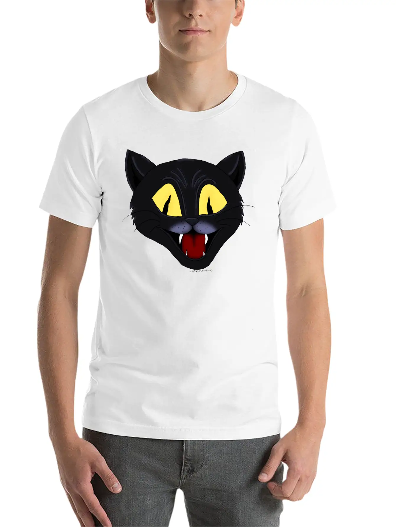 Halloween Black Cat Basic Graphic T-Shirt – Daily Comfort In Soft Cotton