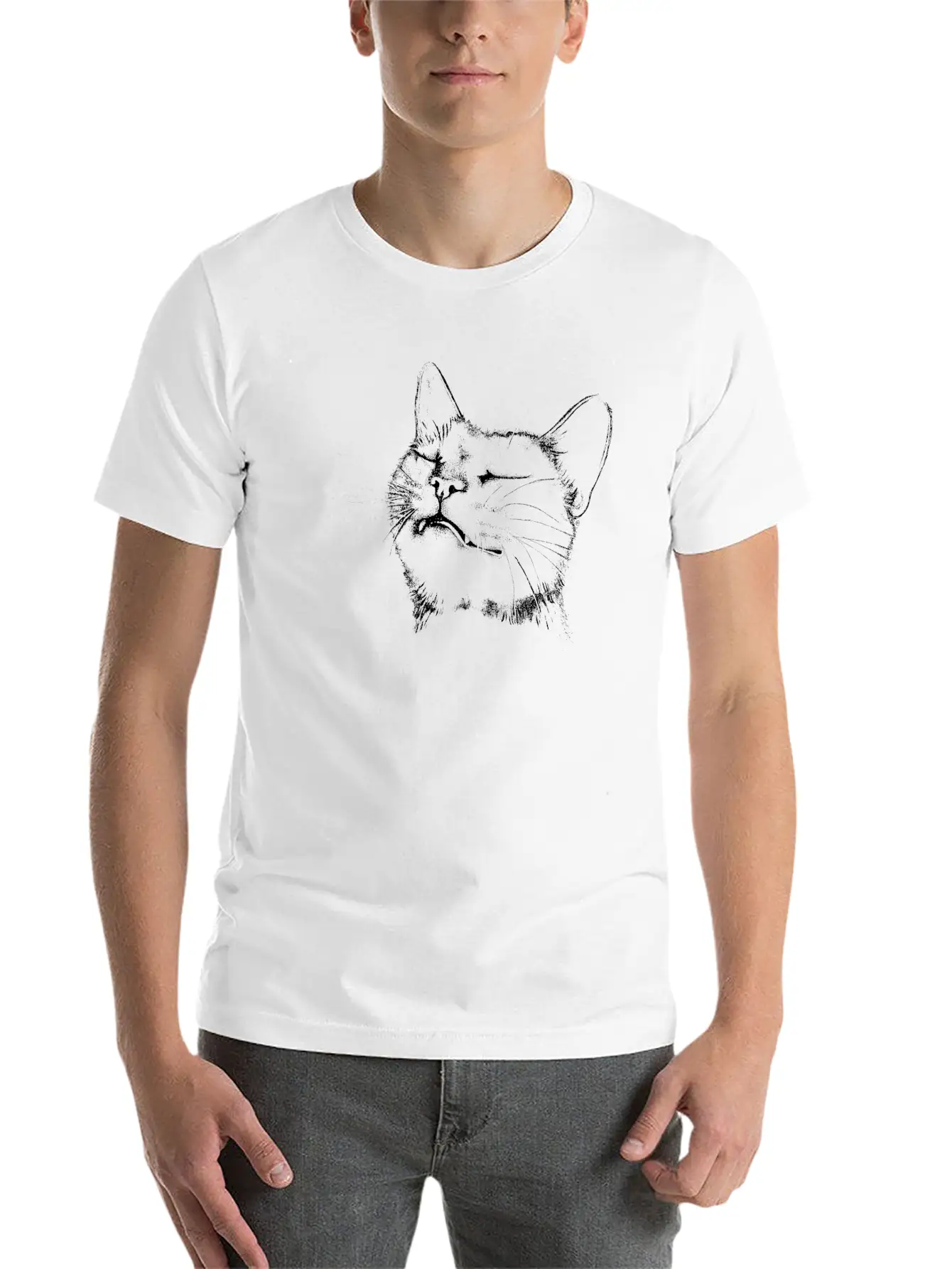 Happy Moggie Stylish Everyday T-Shirt – Unisex Basic Cotton Tee
