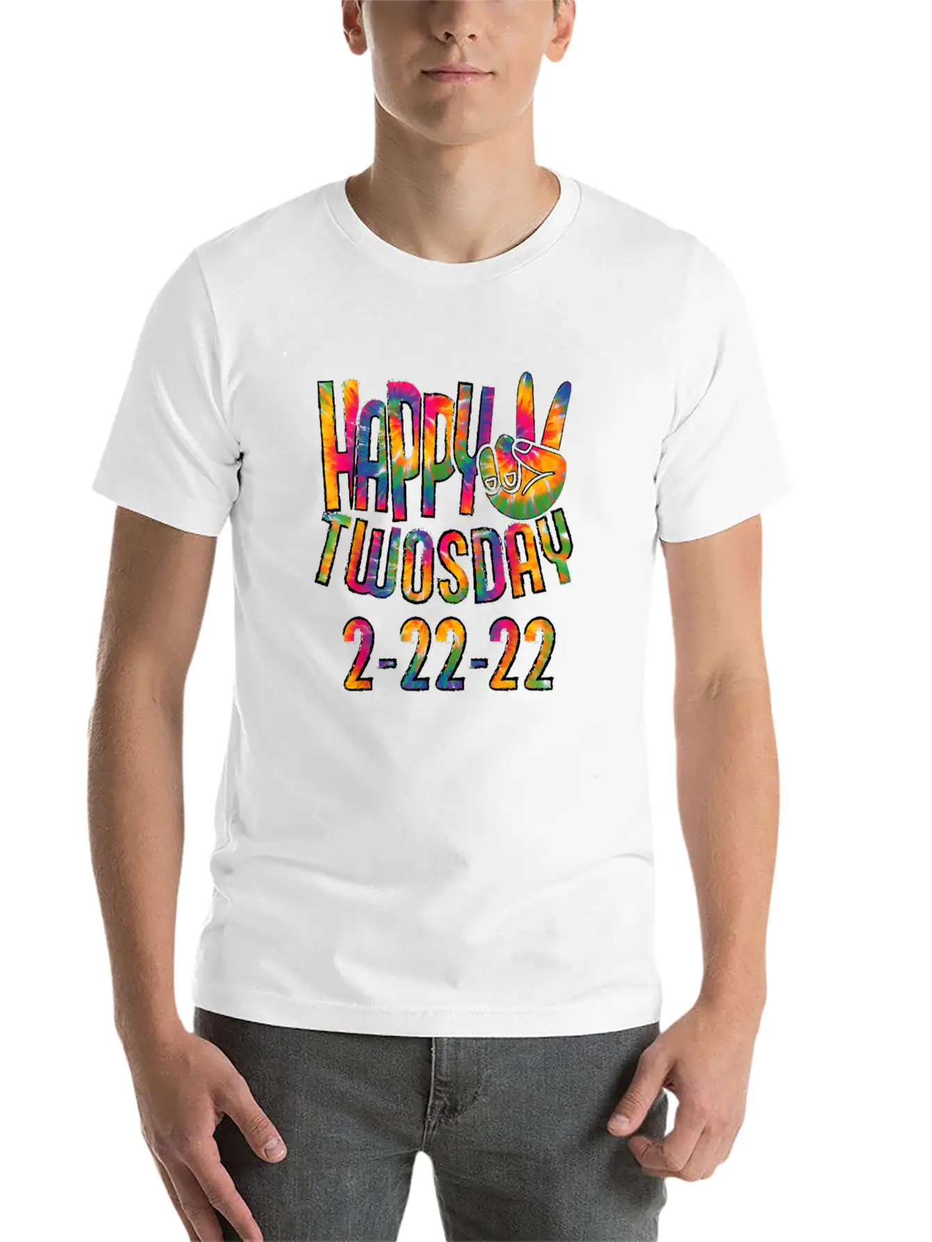 Happy Twosday 2022 Tie Dye February 22 2022 Twos Stylish Everyday T-Shirt – Unisex Basic Cotton Tee