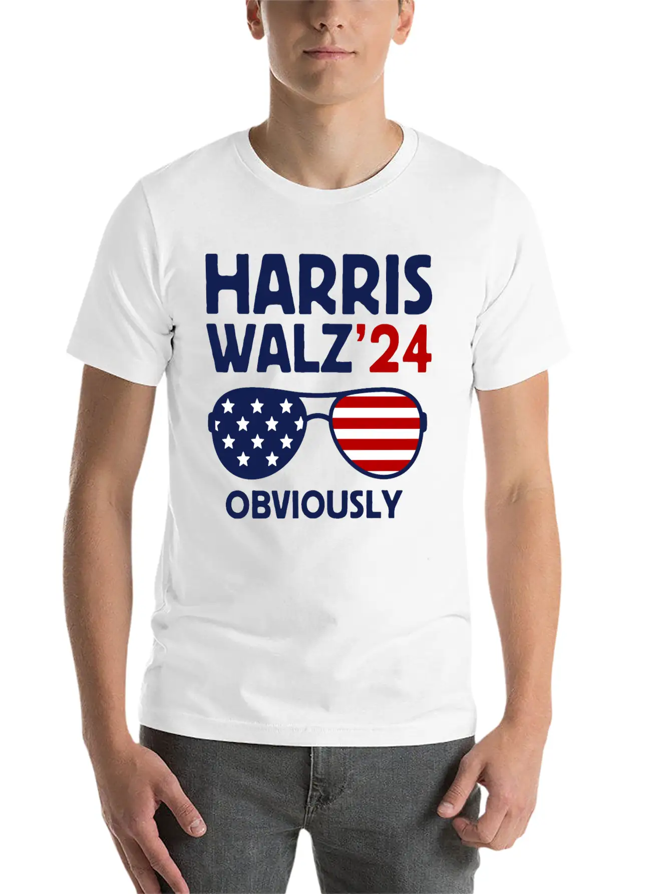 Harris Walz 2024 Kamala Harris Obviously Casual Graphic T-Shirt – Simple And Comfortable Daily Wear