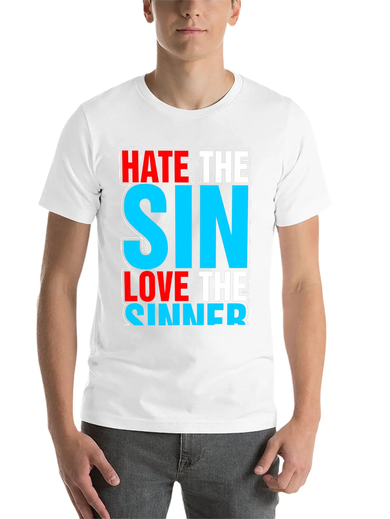Hate The Sin Love The Sinner Stylish Everyday T-Shirt – Unisex Basic Cotton Tee