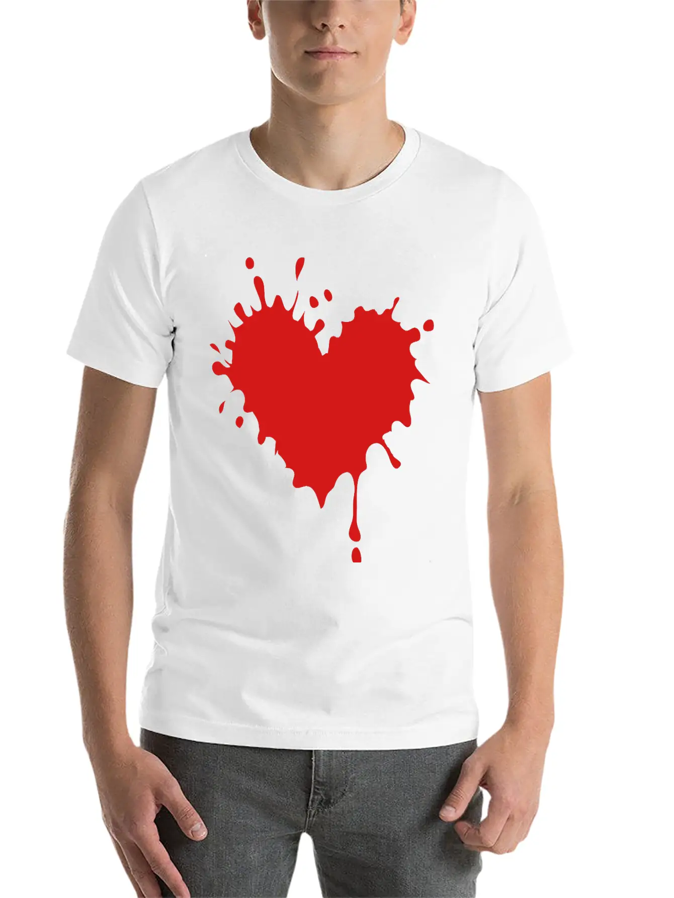 Heart Splatter Classic Cotton Tee – Unisex Comfort For Any Season