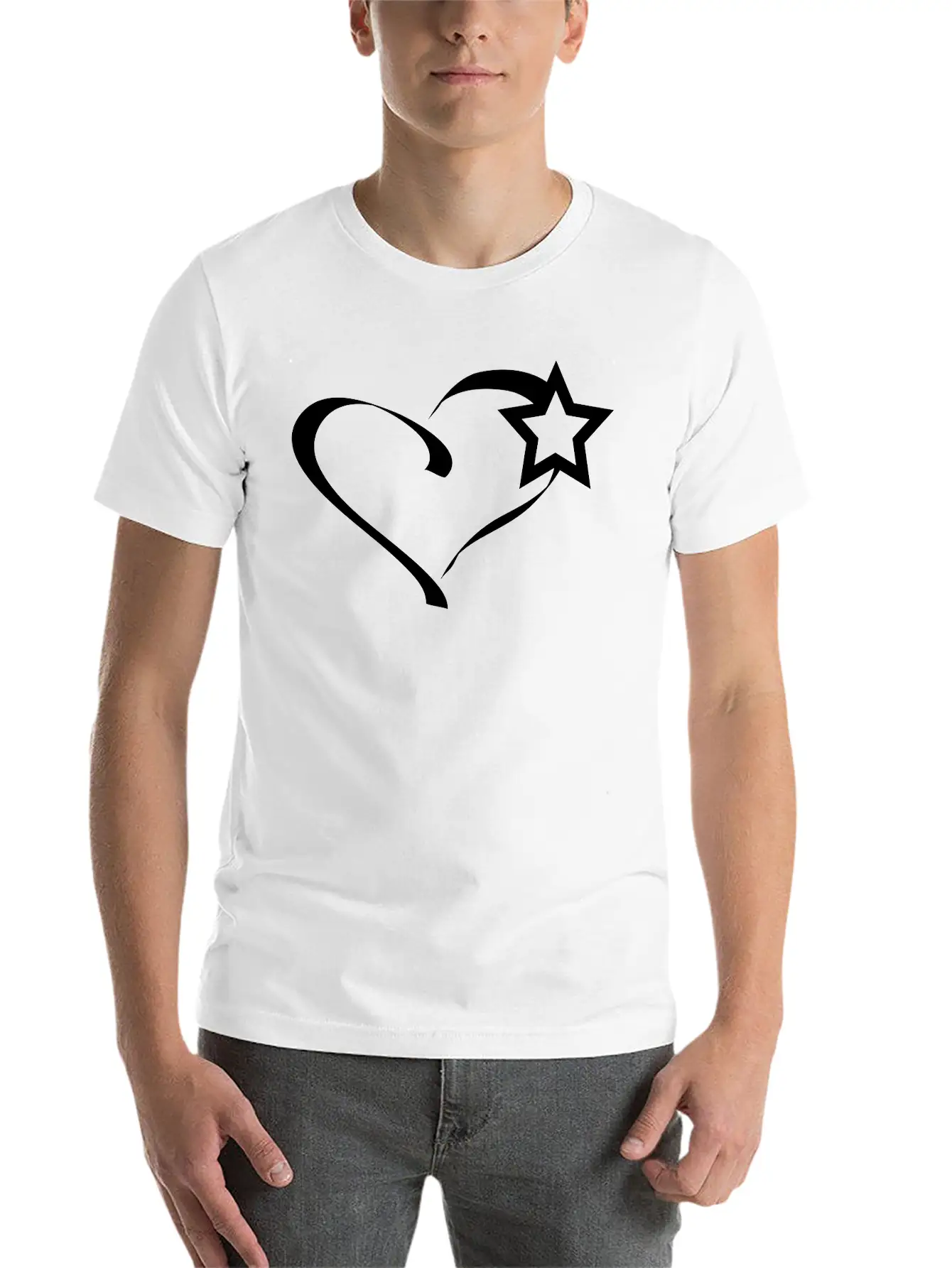 Heart & Star Stylish Everyday T-Shirt – Unisex Basic Cotton Tee