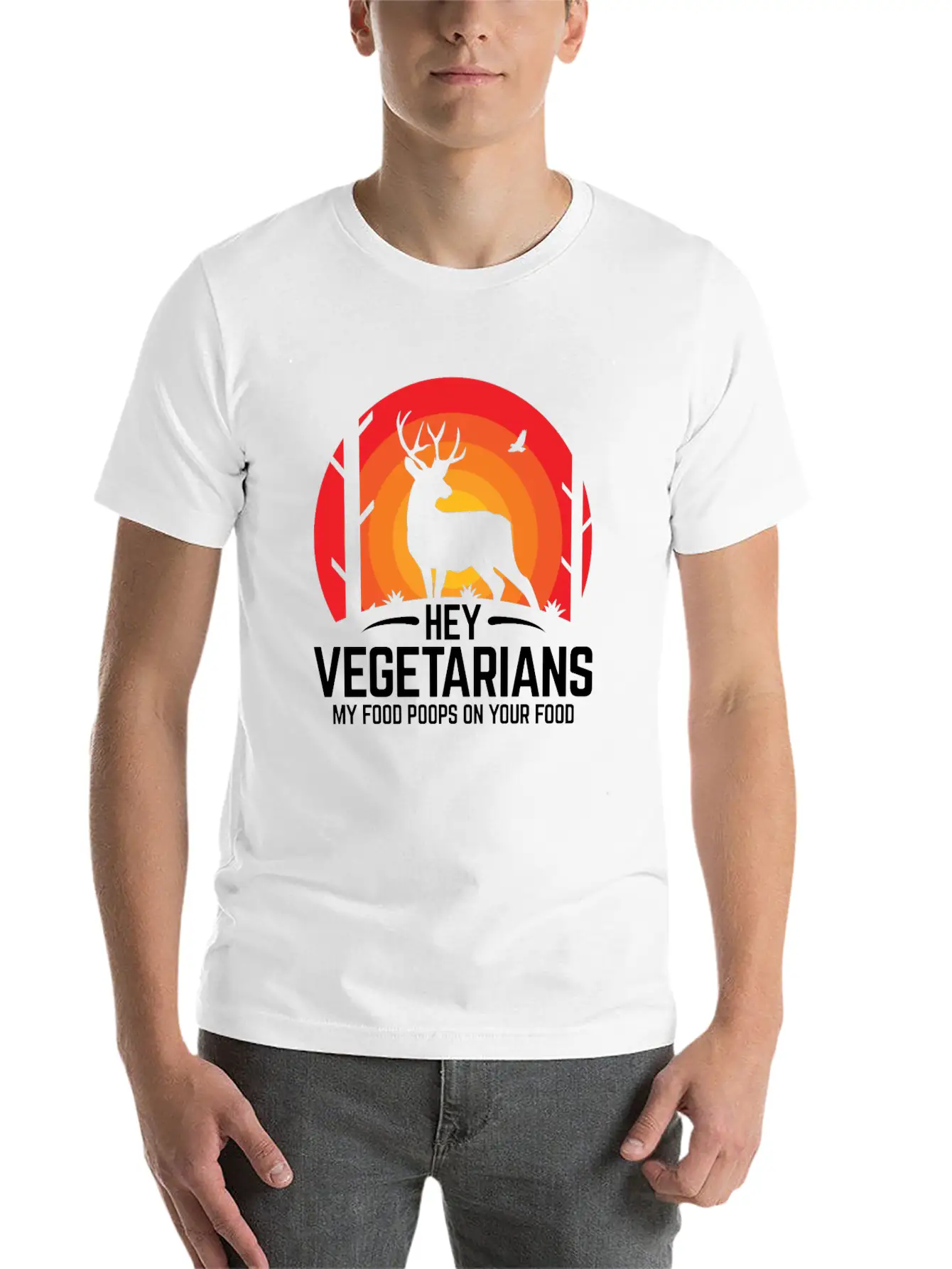 Hey Vegetarians Relaxed Everyday Tee – Lightweight And Durable Cotton