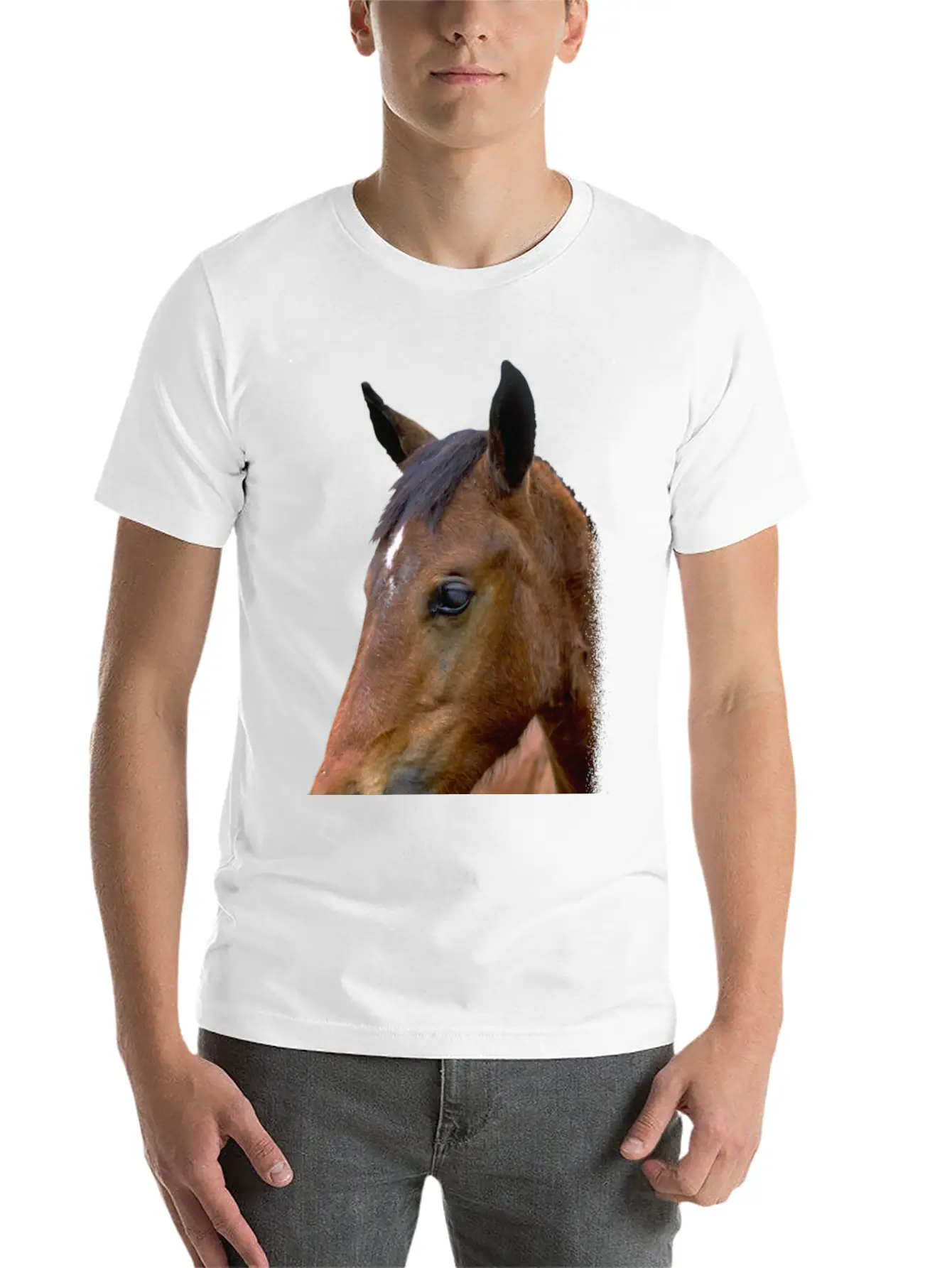 Horse Head Race Horse Stylish Everyday T-Shirt – Unisex Basic Cotton Tee