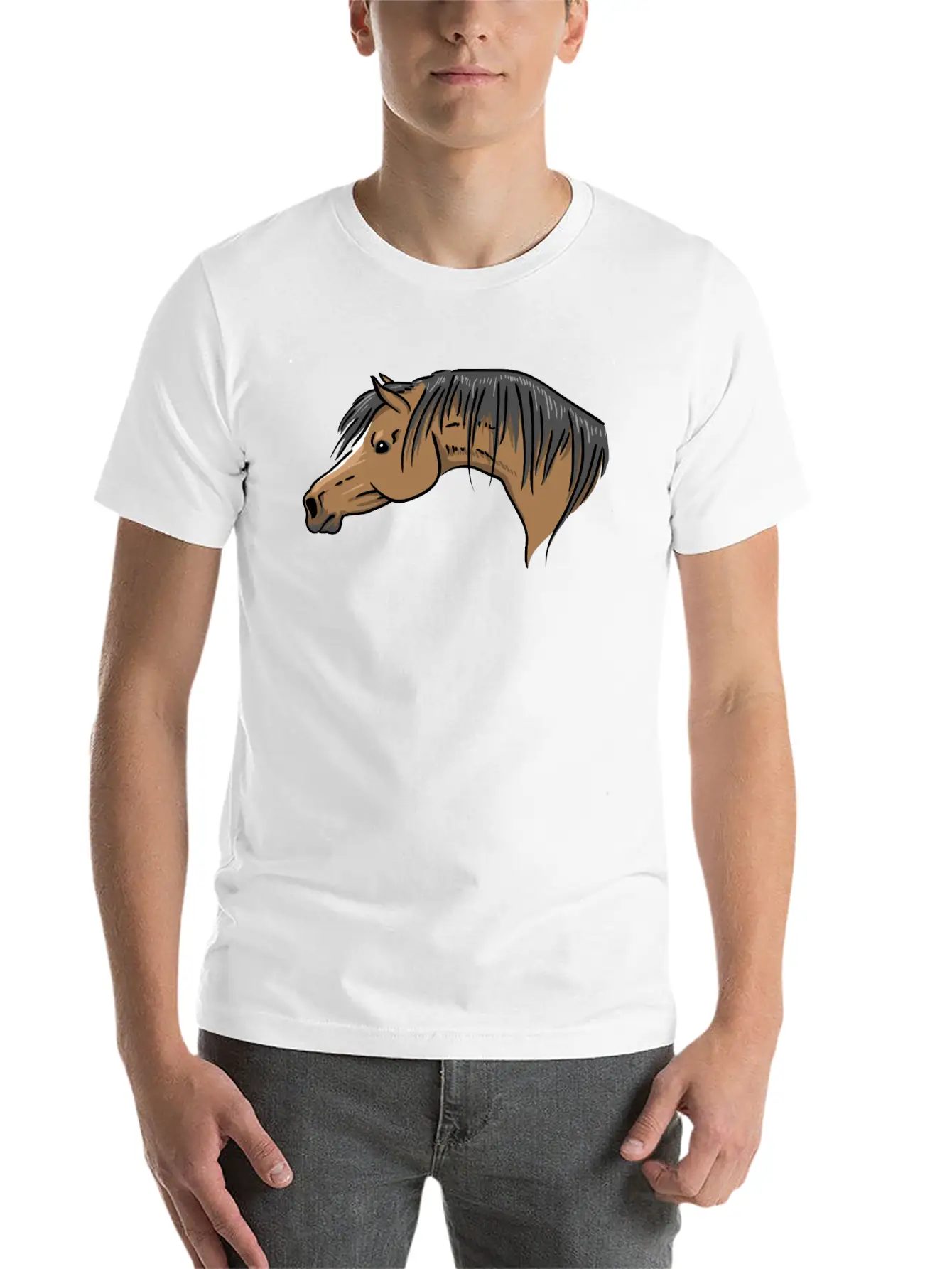 Horse Portrait Stylish Everyday T-Shirt – Unisex Basic Cotton Tee