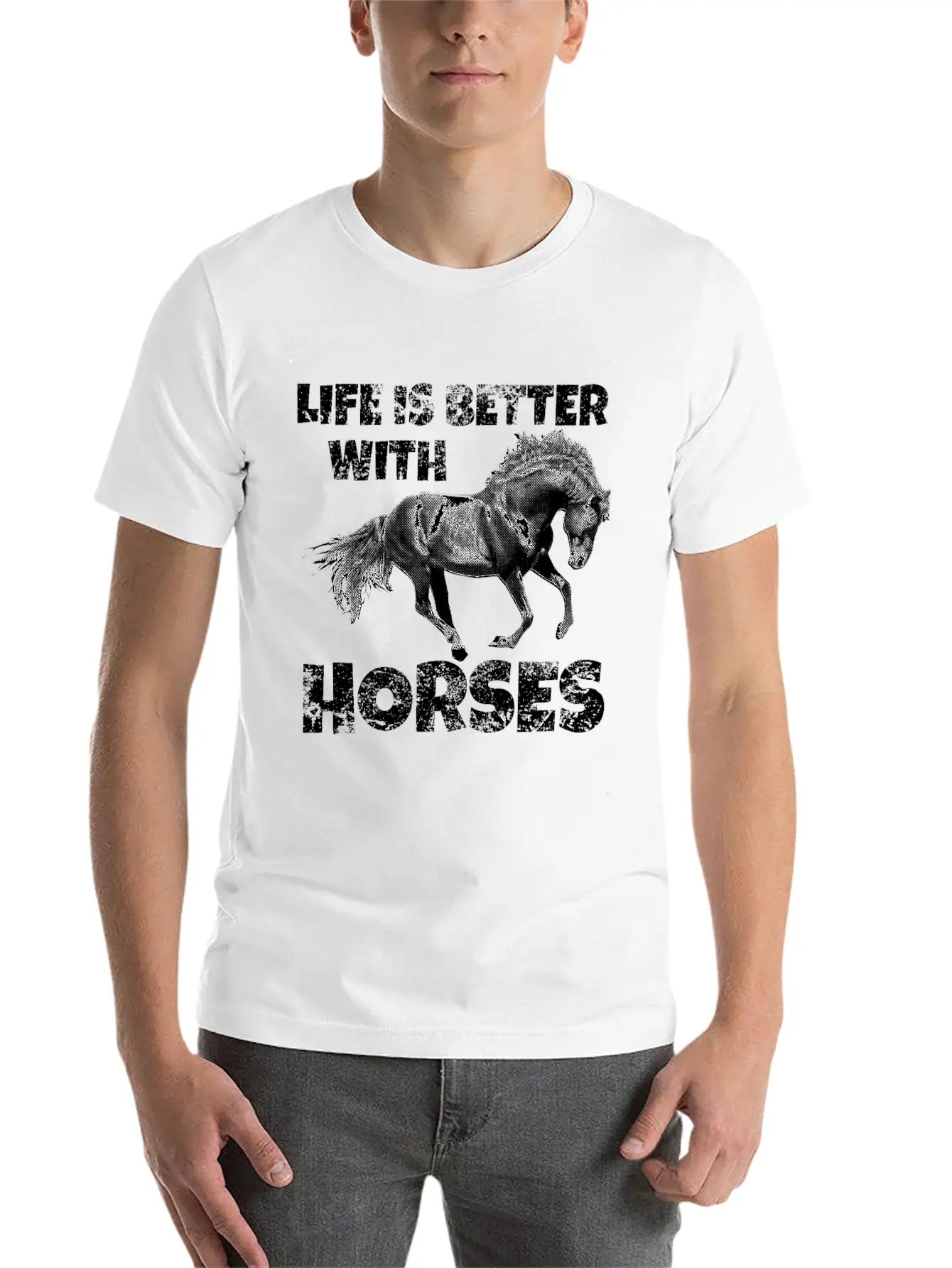 Horse Riding Stable Girl Ride Horses Basic Graphic T-Shirt – Daily Comfort In Soft Cotton