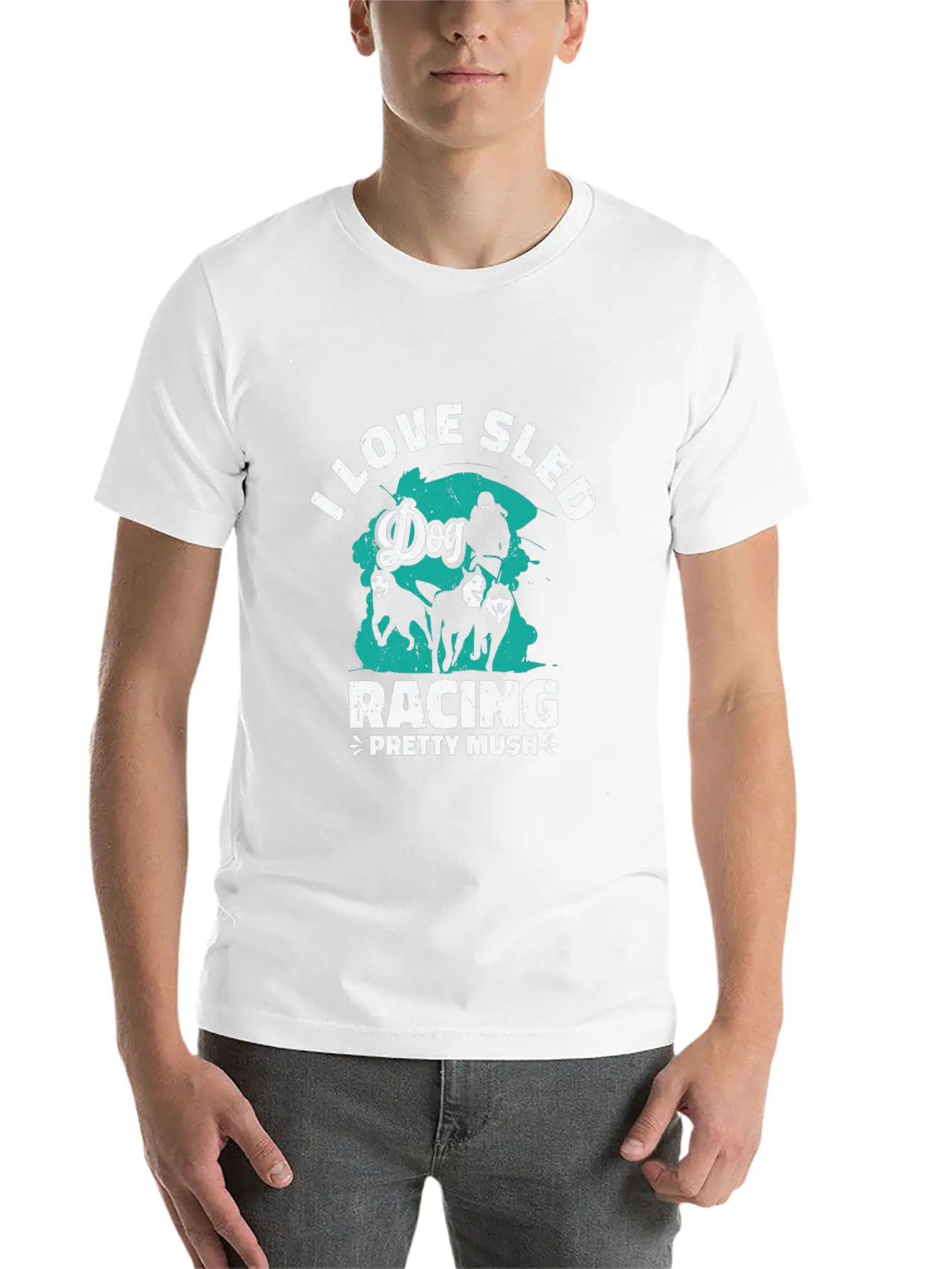 Husky Sledding Sled Dog Racing Alaskan Racers Stylish Everyday T-Shirt – Unisex Basic Cotton Tee