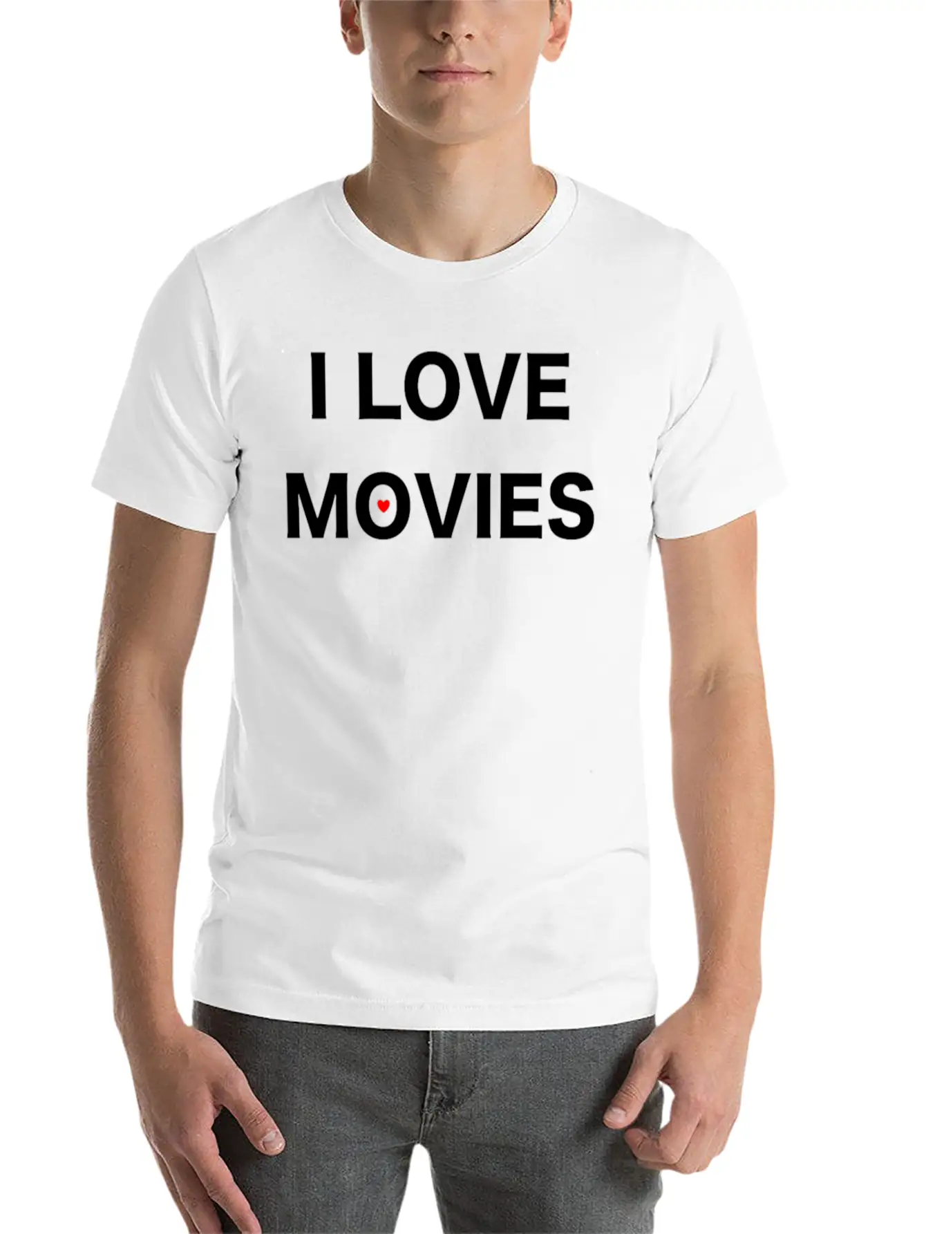 I LOVE MOVIES Stylish Everyday T-Shirt – Unisex Basic Cotton Tee