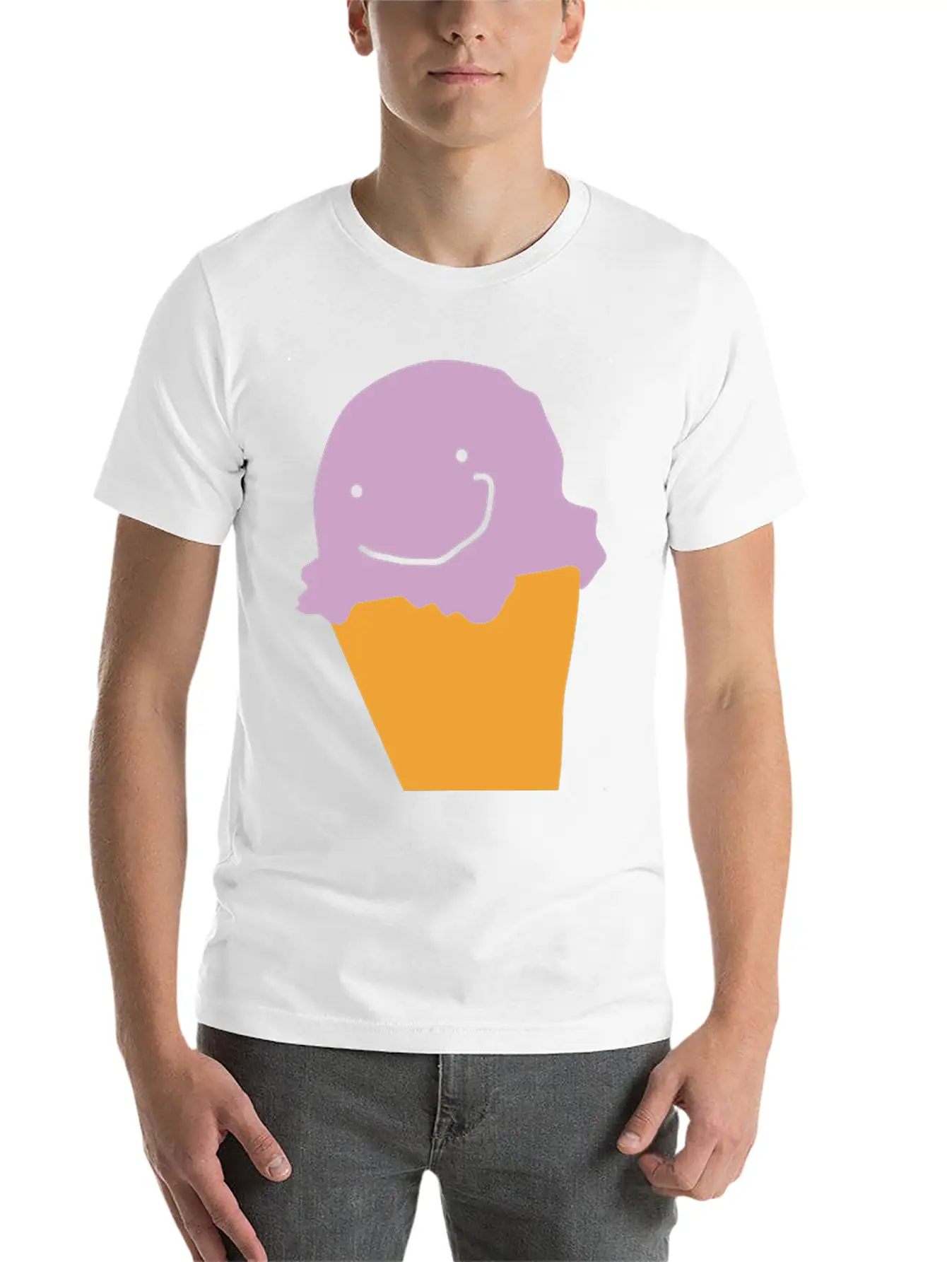 Ice Cream Smile Relaxed Everyday Tee – Lightweight And Durable Cotton