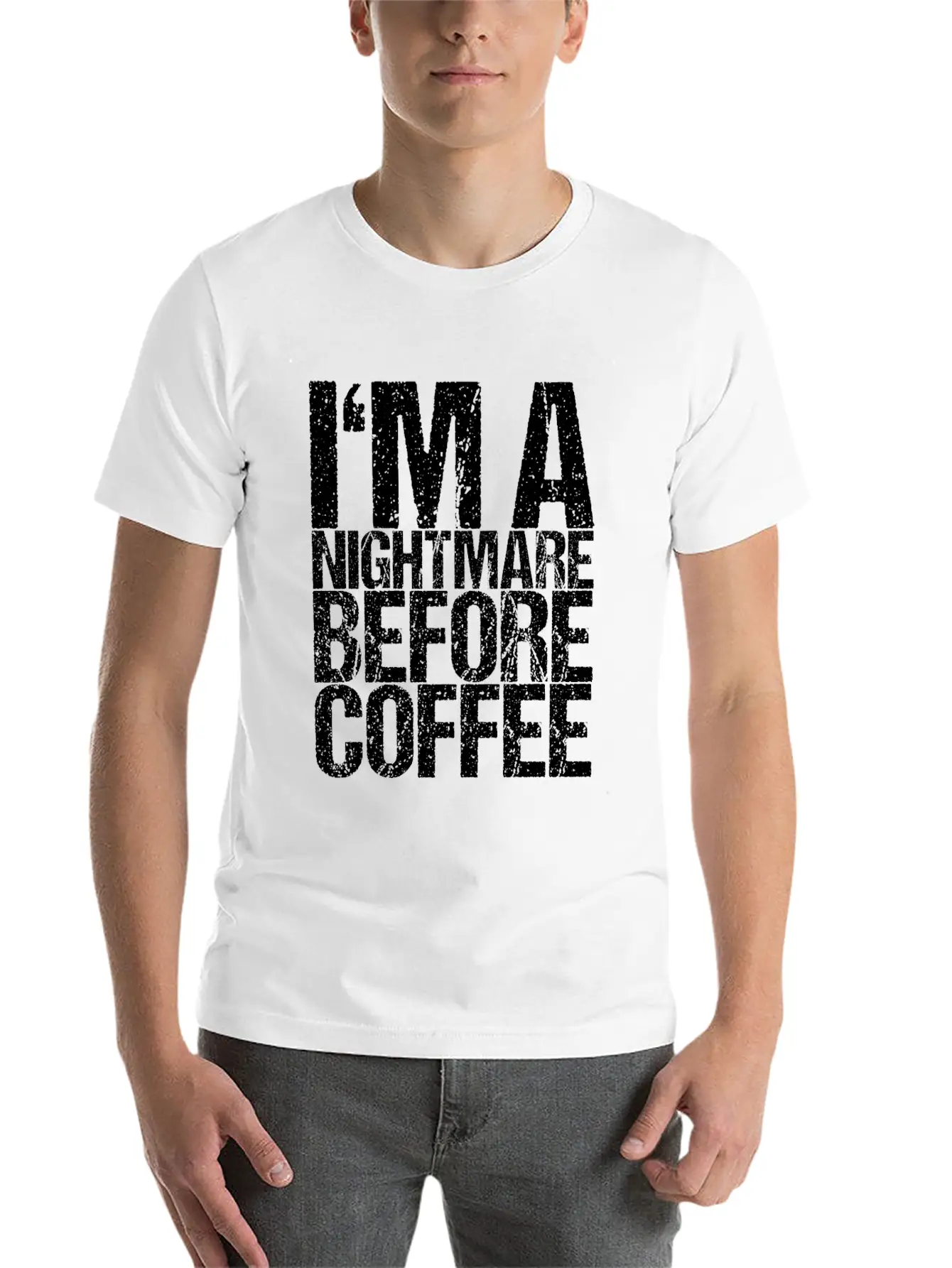 I'm A Nightmare Before Coffee Simple Everyday Graphic Tee – Lightweight Summer Wear
