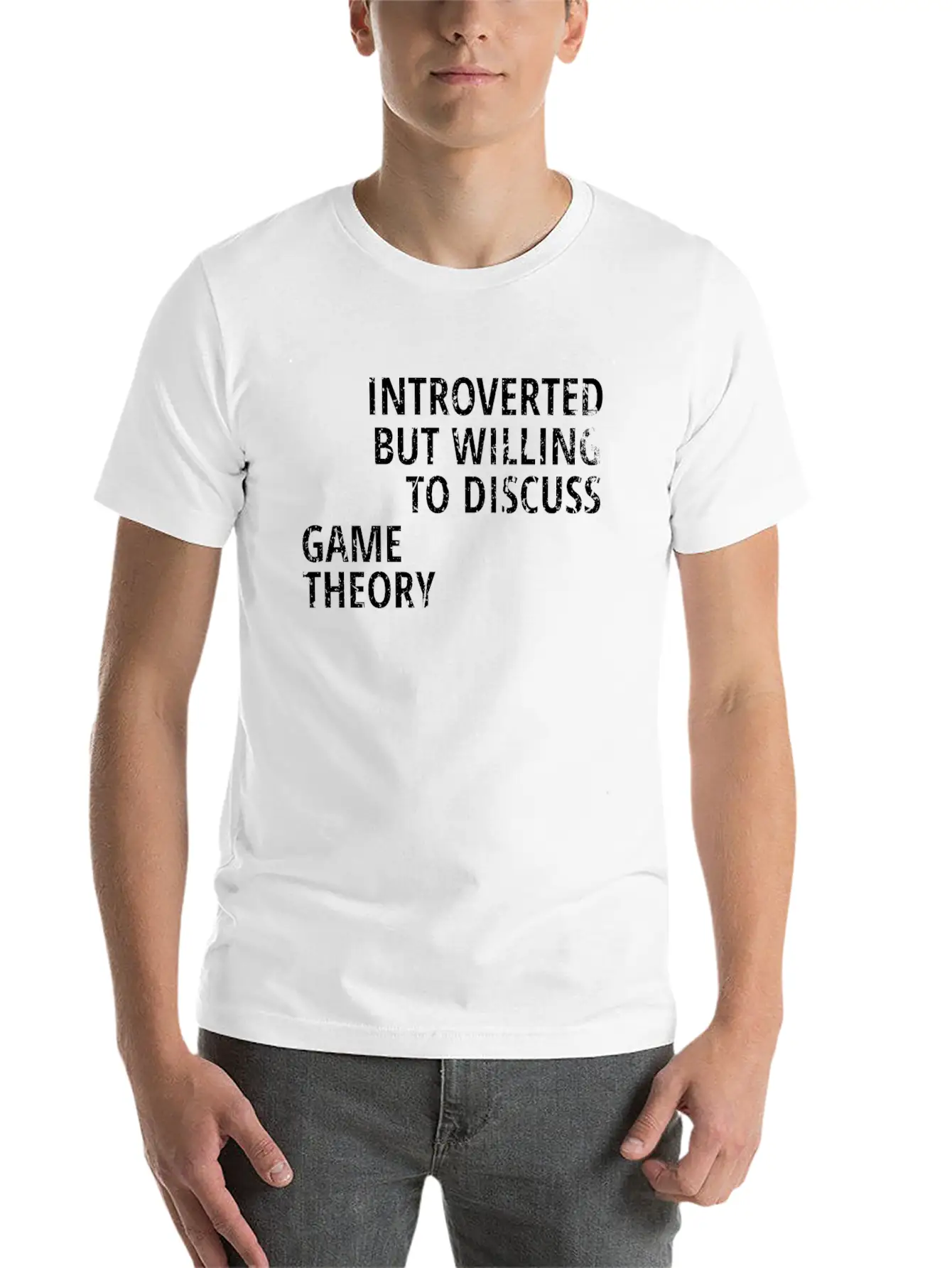 Introverted But Willing To Discuss Game Theory Stylish Everyday T-Shirt – Unisex Basic Cotton Tee