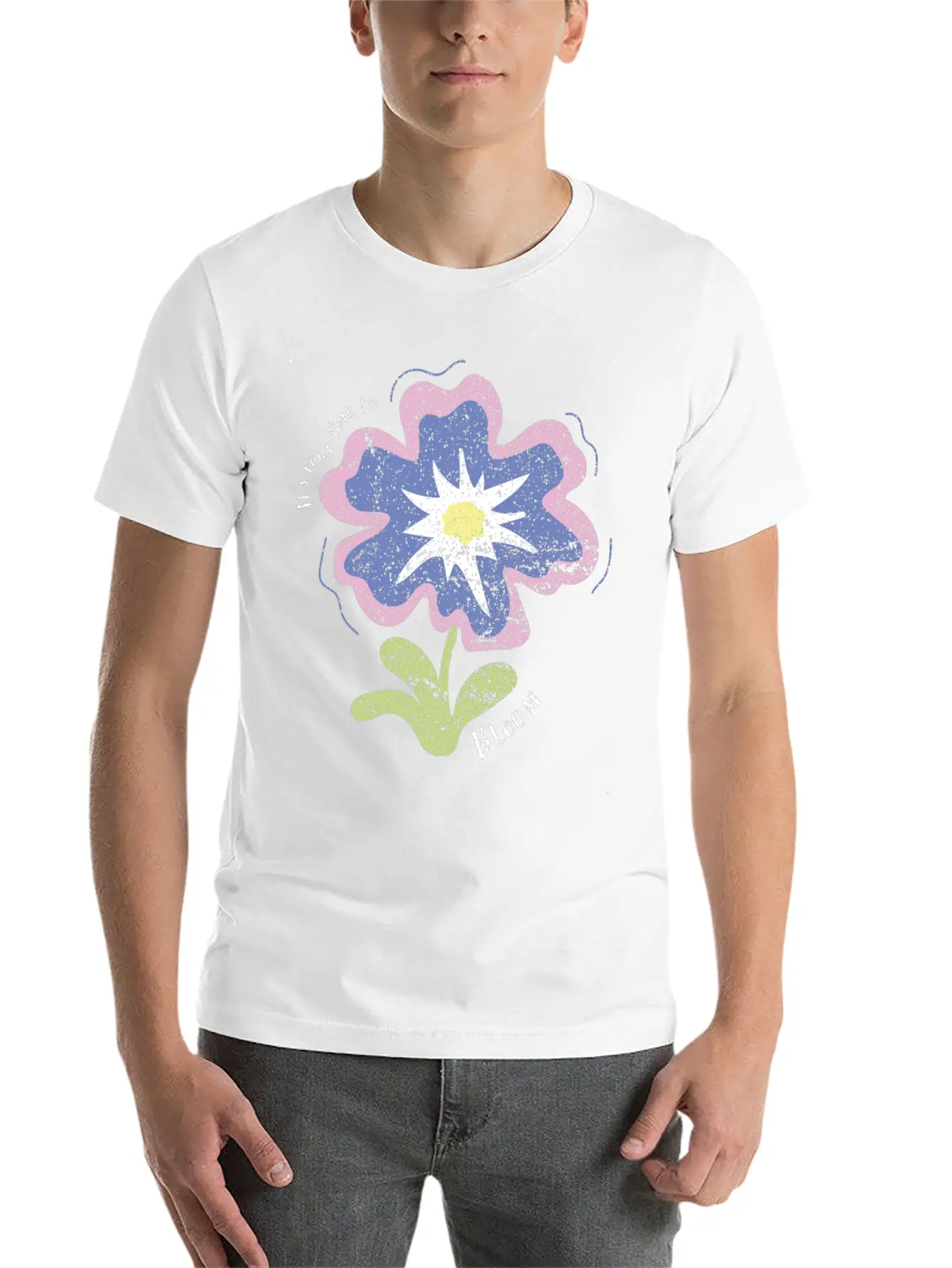Its Your Time To Bloom Basic Graphic T-Shirt – Daily Comfort In Soft Cotton