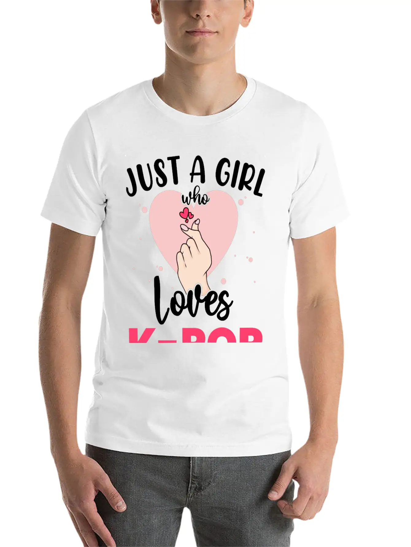 Just A Girl Who Loves K-Pop Tee K-Pop Gifts Lightweight Cotton T-Shirt – Daily Comfort Graphic Shirt