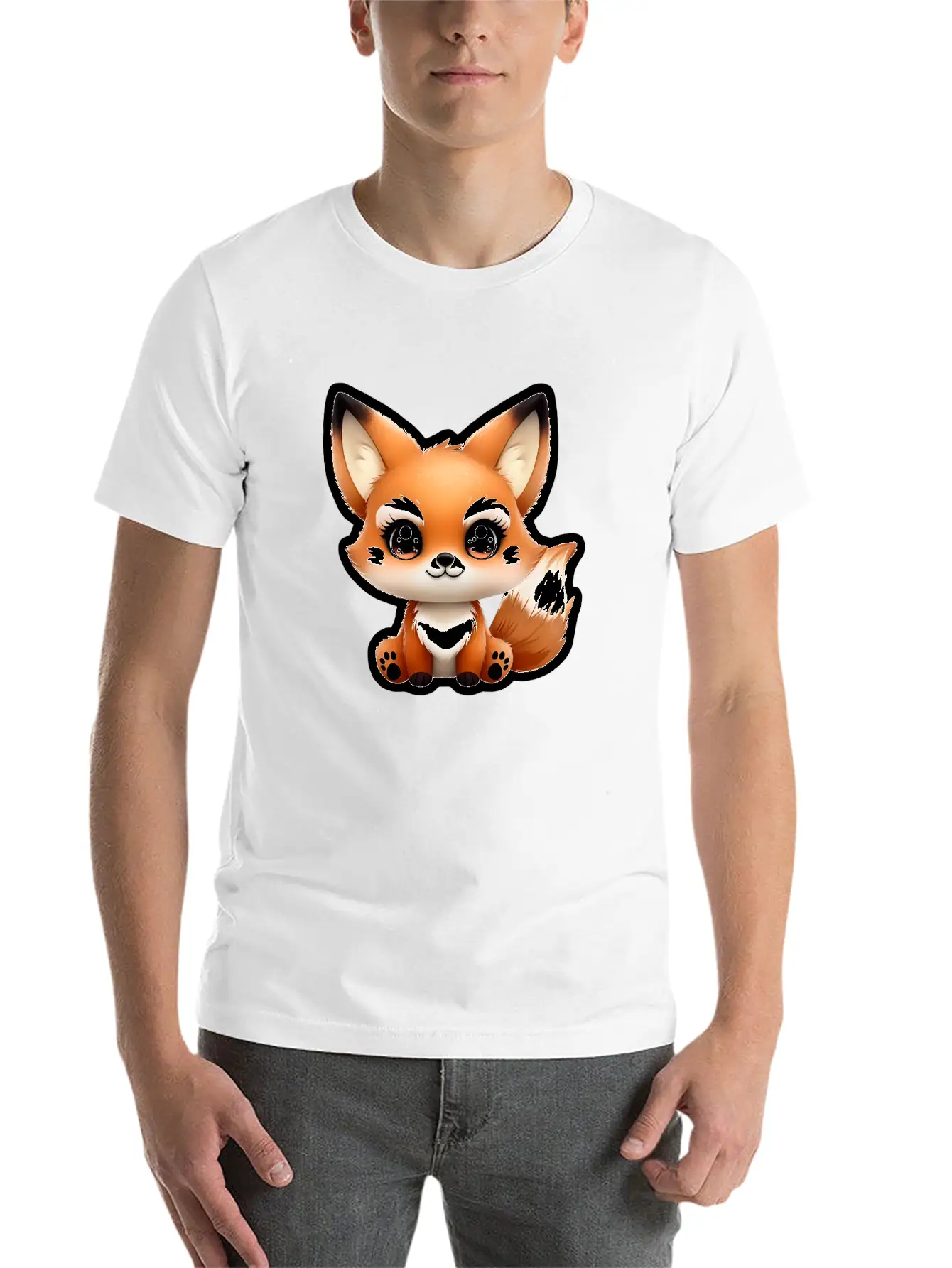 Kawaii Fox 2 Stylish Everyday T-Shirt – Unisex Basic Cotton Tee