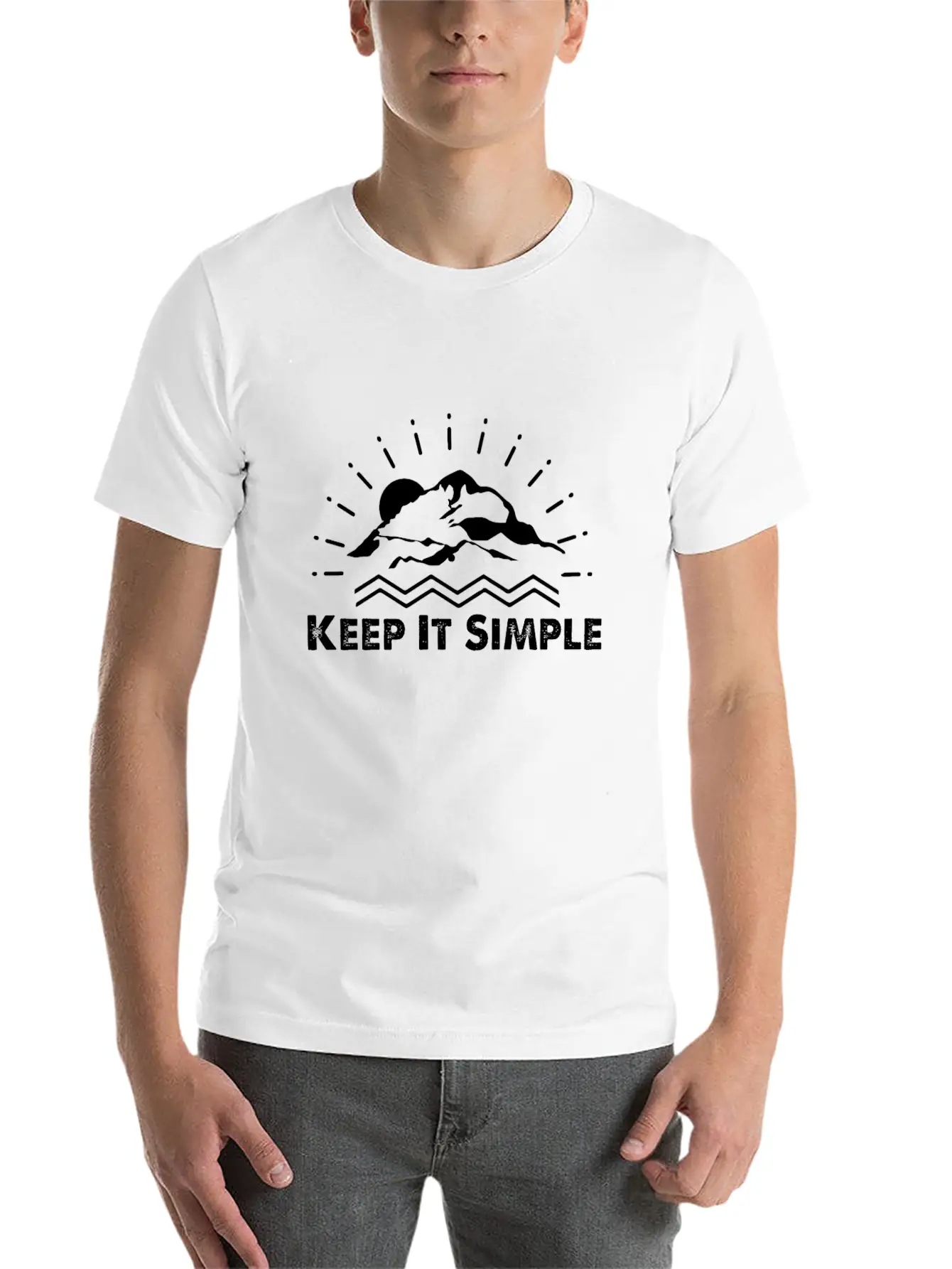 Keep It Simple Mountain Basic Graphic T-Shirt – Daily Comfort In Soft Cotton