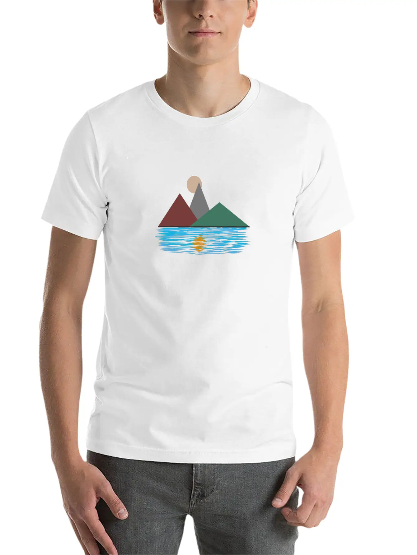 Lake Reflection Casual Graphic T-Shirt – Simple And Comfortable Daily Wear