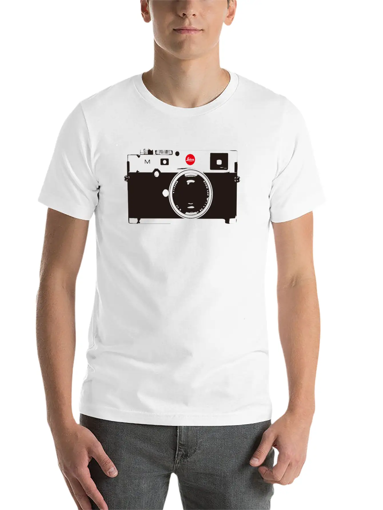 Leica M10 Digital Rangefinder Camera (Silver) Draw Unisex Cotton Tee – Relaxed Fit For Any Occasion