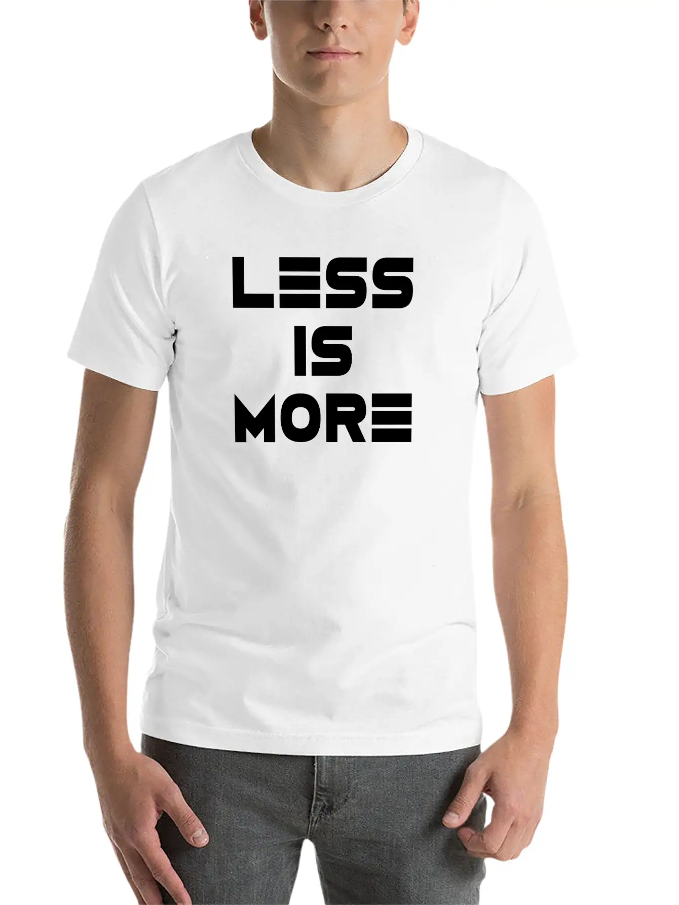 LESS IS MORE Minimalism Statement Basic Graphic T-Shirt – Daily Comfort In Soft Cotton