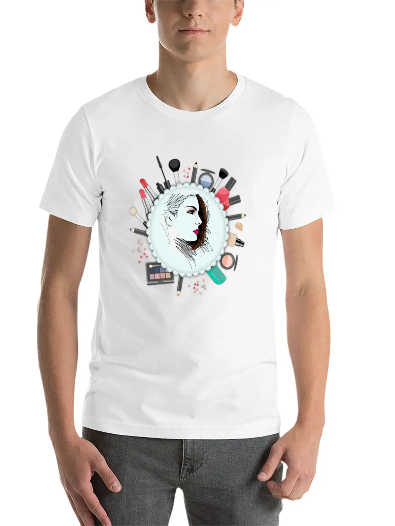 MAKE UP ART Stylish Everyday T-Shirt – Unisex Basic Cotton Tee