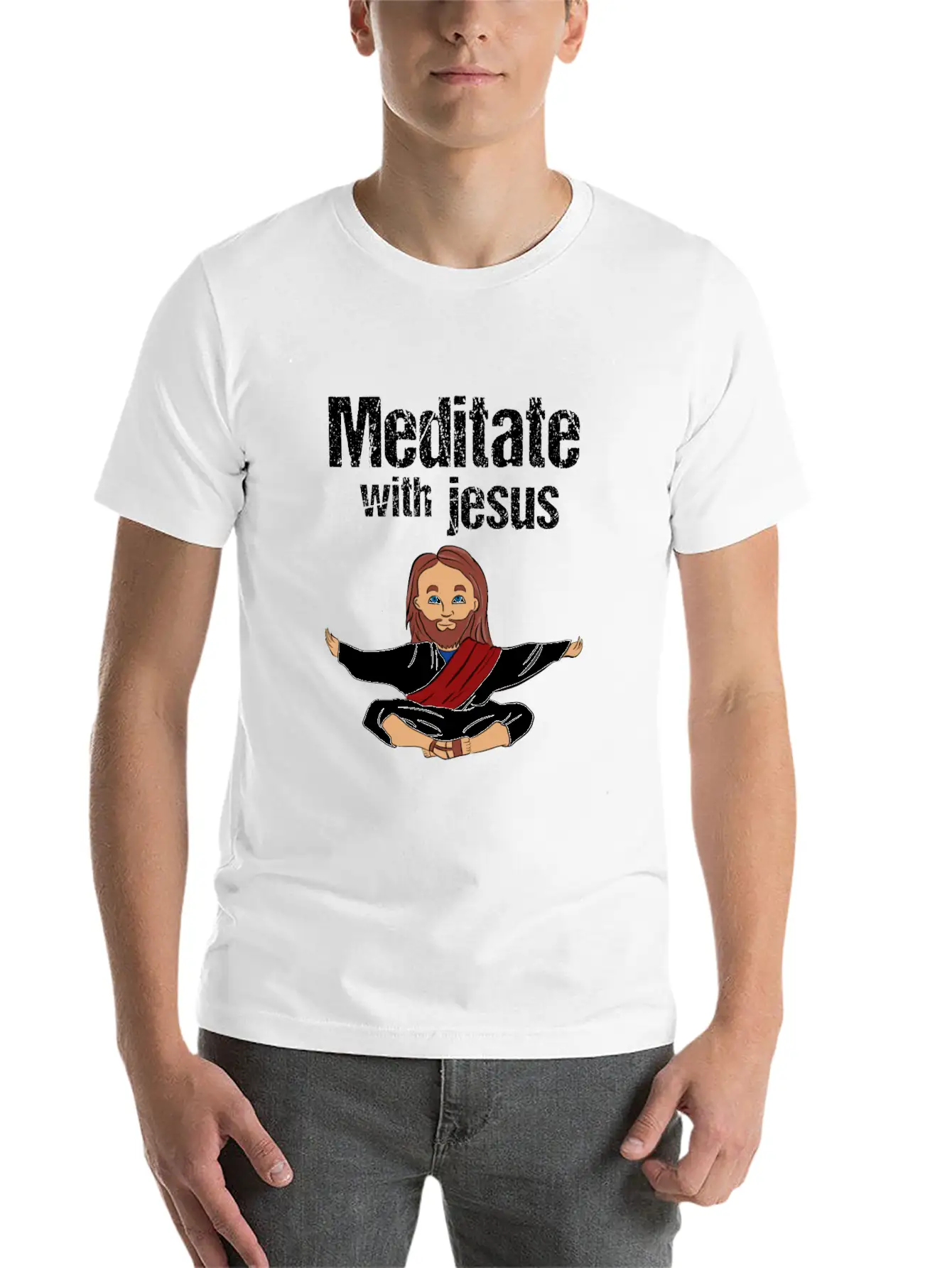 Meditate With Jesus Relaxed Everyday Tee – Lightweight And Durable Cotton