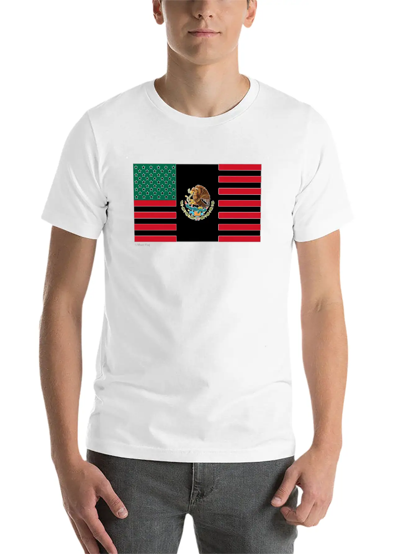 Mexico USA Flag Relaxed Everyday Tee – Lightweight And Durable Cotton