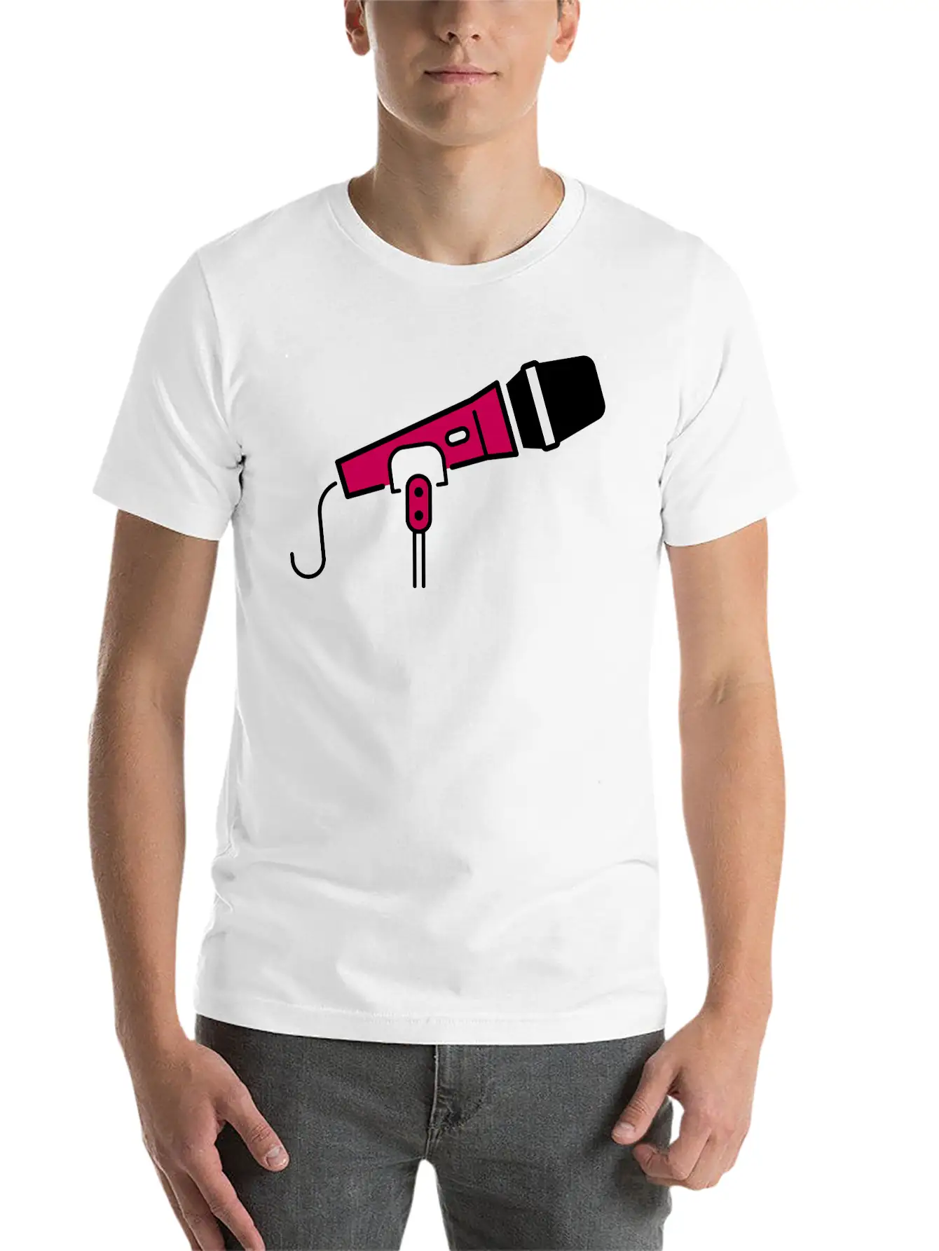 Microphone Stylish Everyday T-Shirt – Unisex Basic Cotton Tee