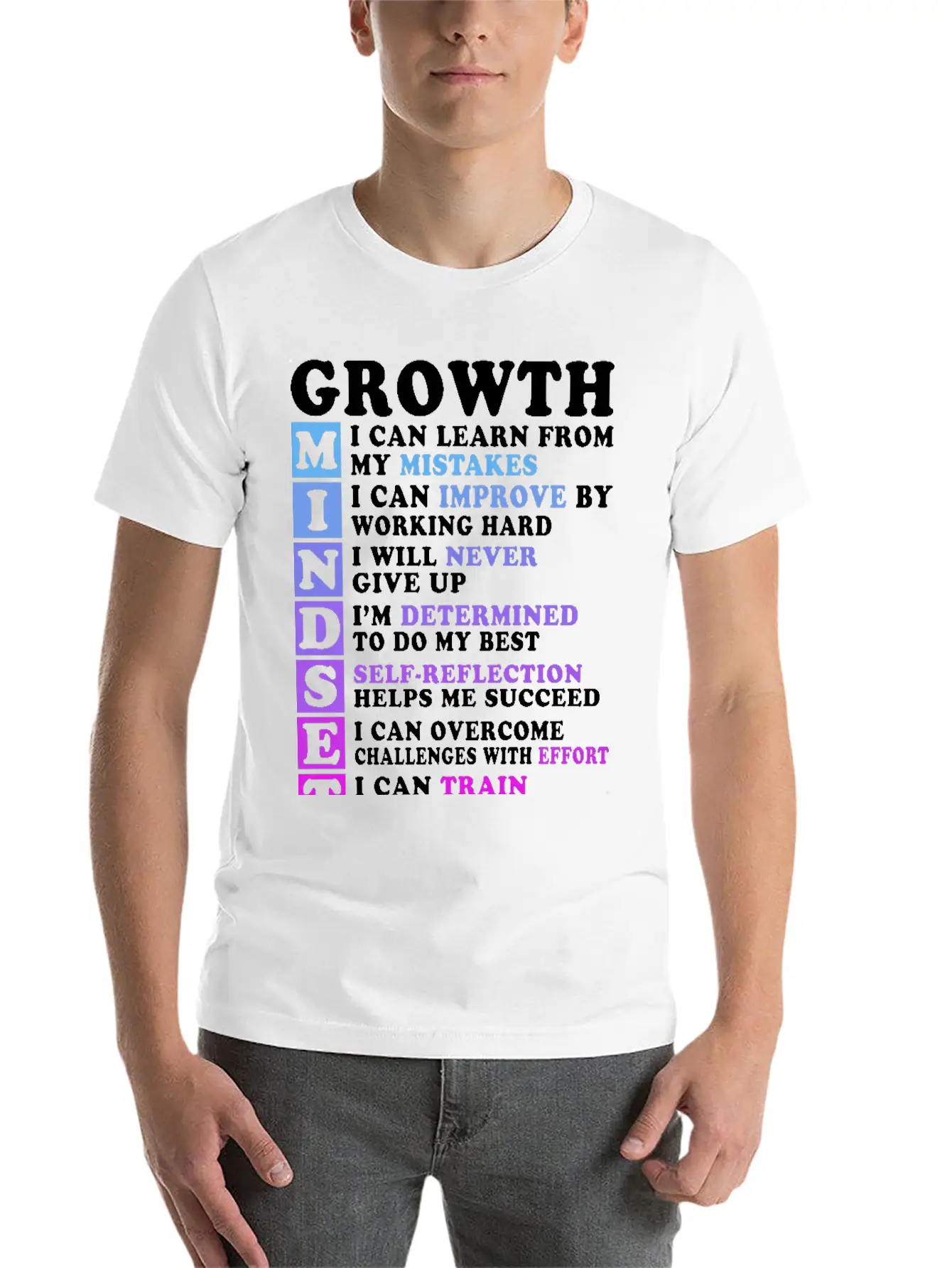Mindset: Growth And Determination Art Stylish Everyday T-Shirt – Unisex Basic Cotton Tee