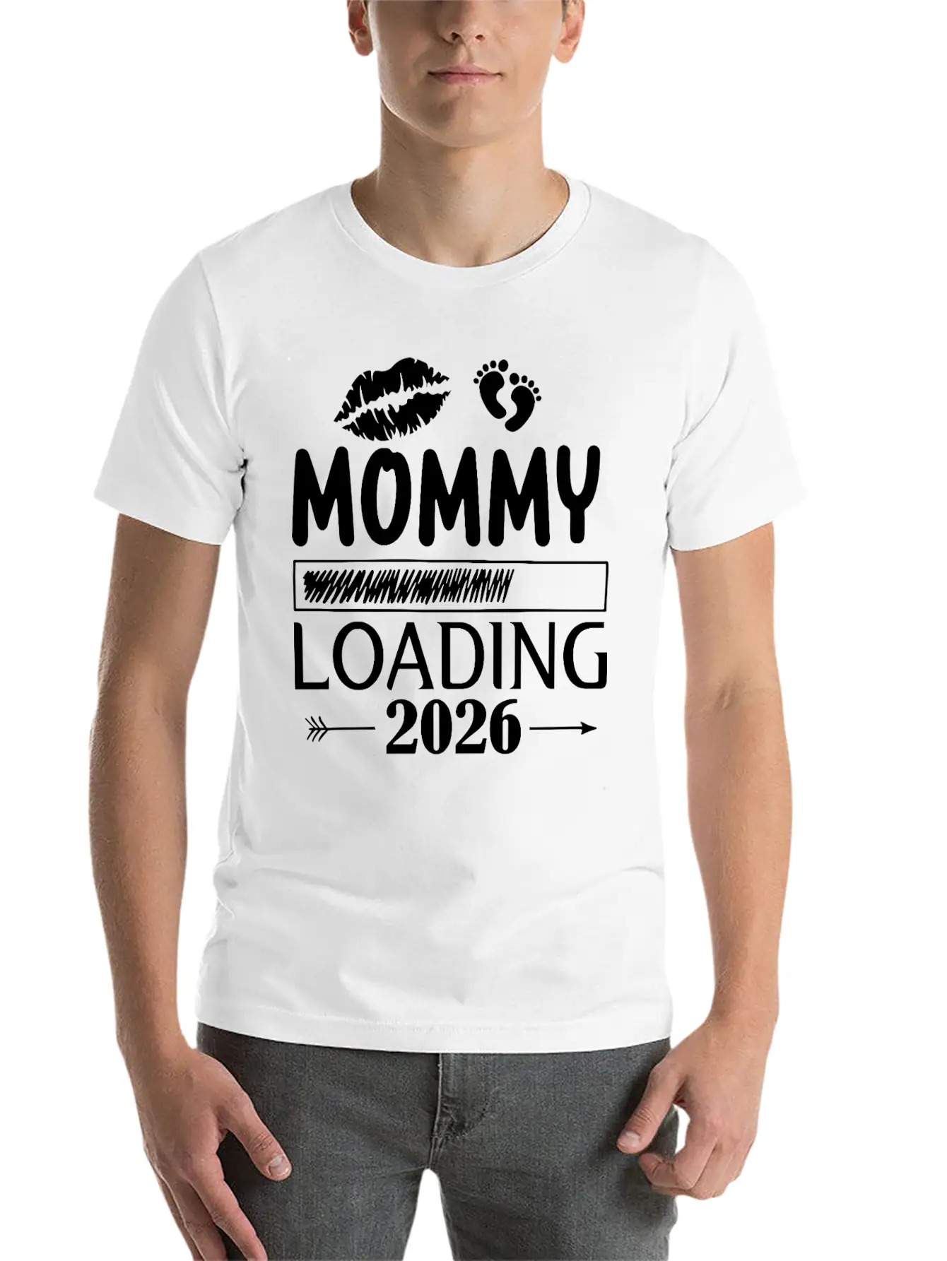 Mommy Loading 2026 New Baby Countdown Basic Graphic T-Shirt – Daily Comfort In Soft Cotton
