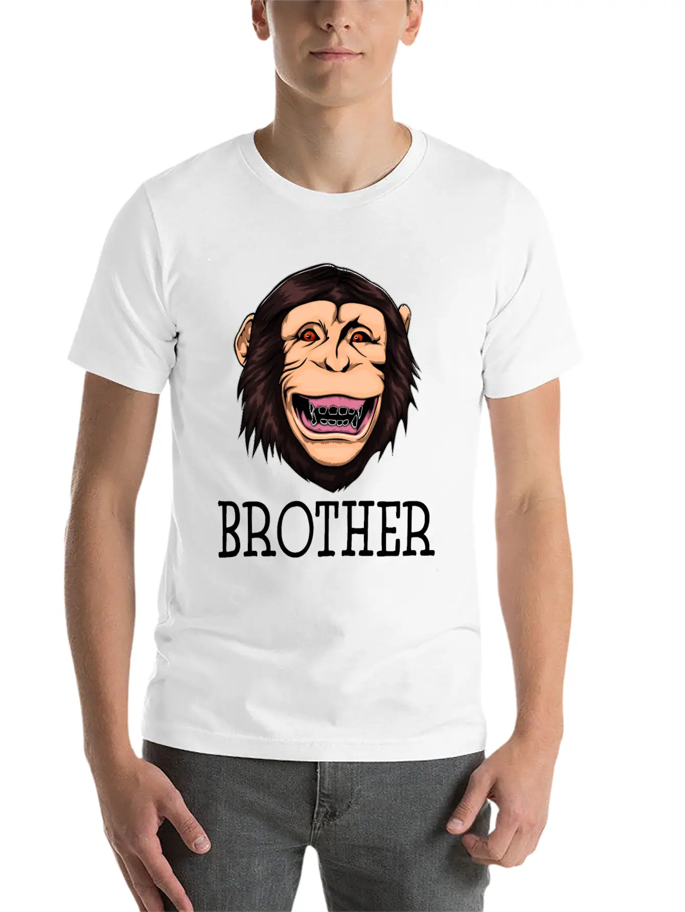 Monkey Brother Chimpanzee Basic Graphic T-Shirt – Daily Comfort In Soft Cotton