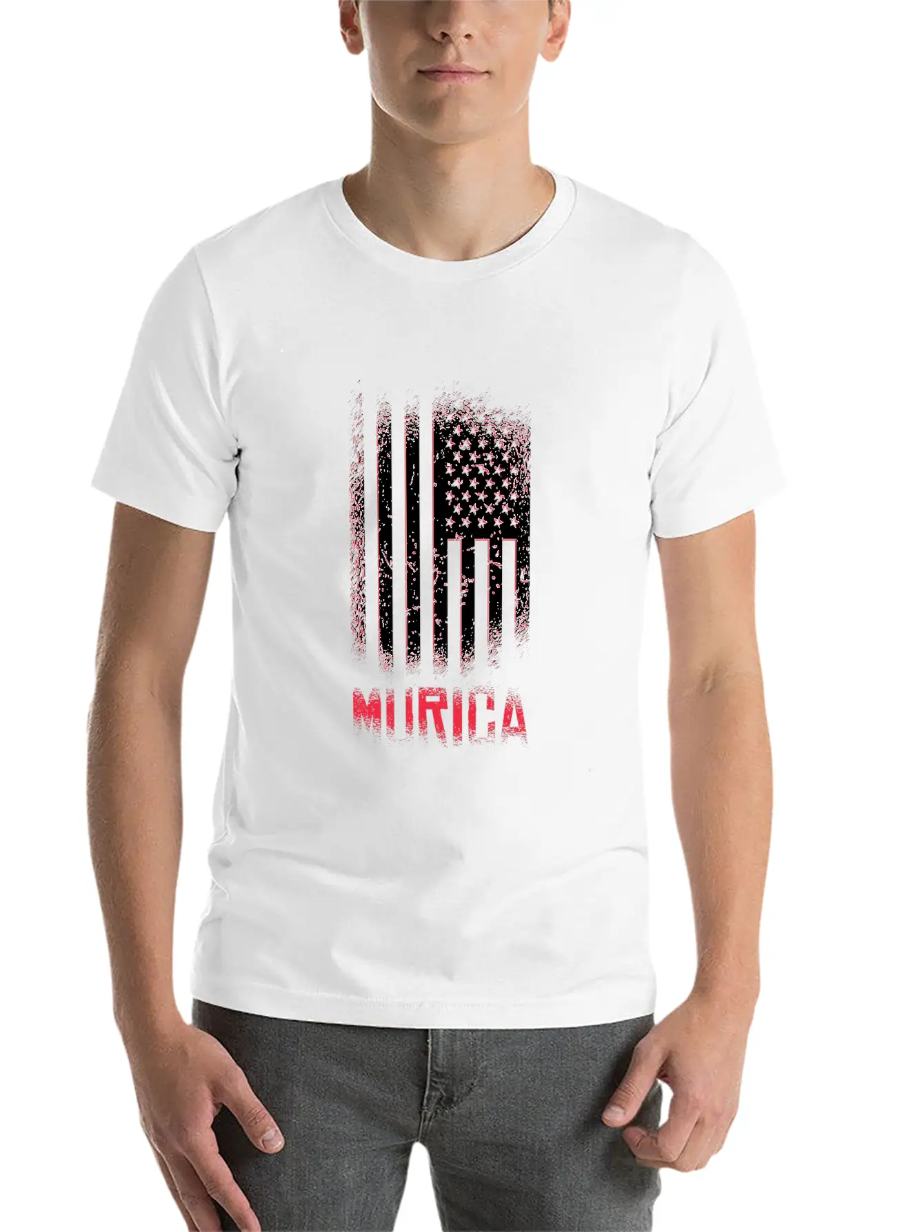 Murica American Flag Stylish Everyday T-Shirt – Unisex Basic Cotton Tee