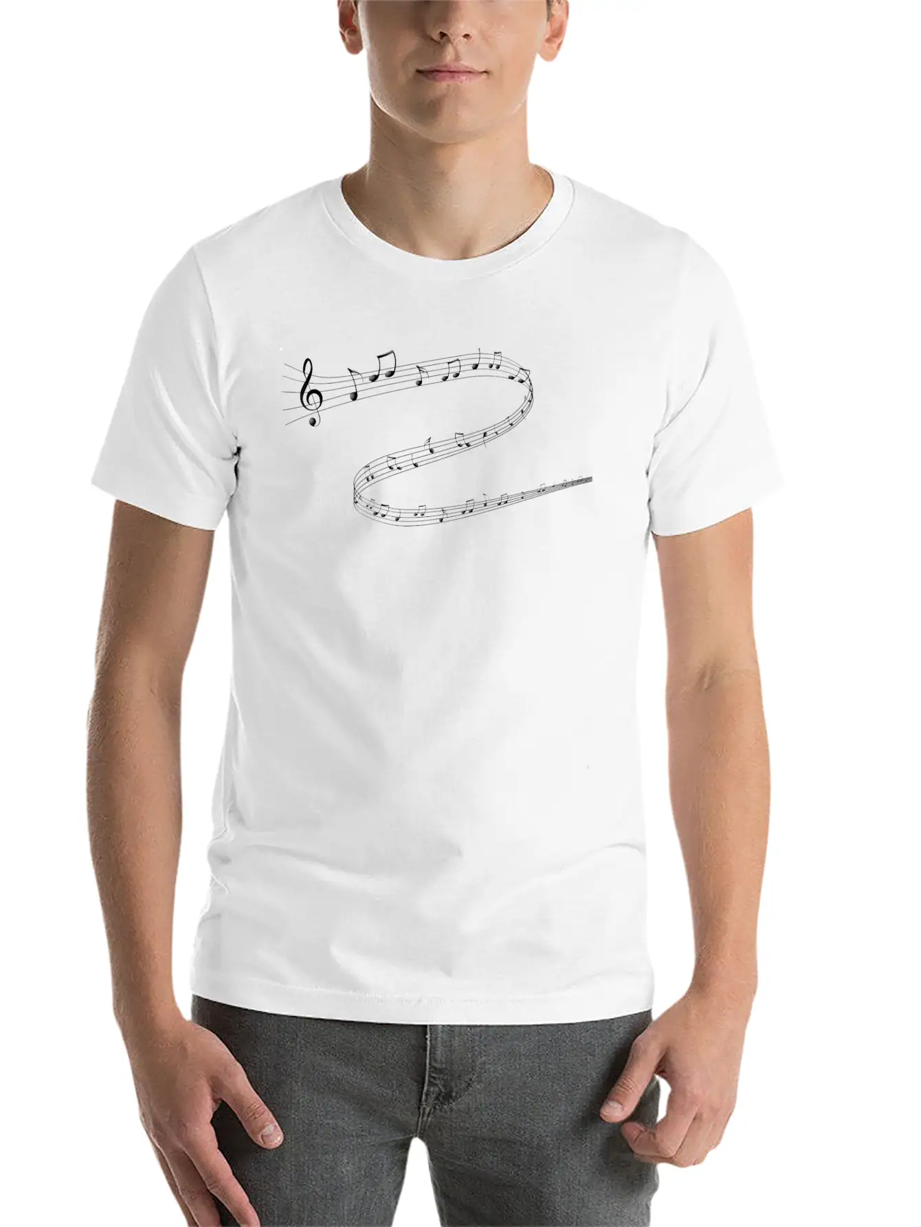 Musical Notes Classic Cotton Tee – Unisex Comfort For Any Season