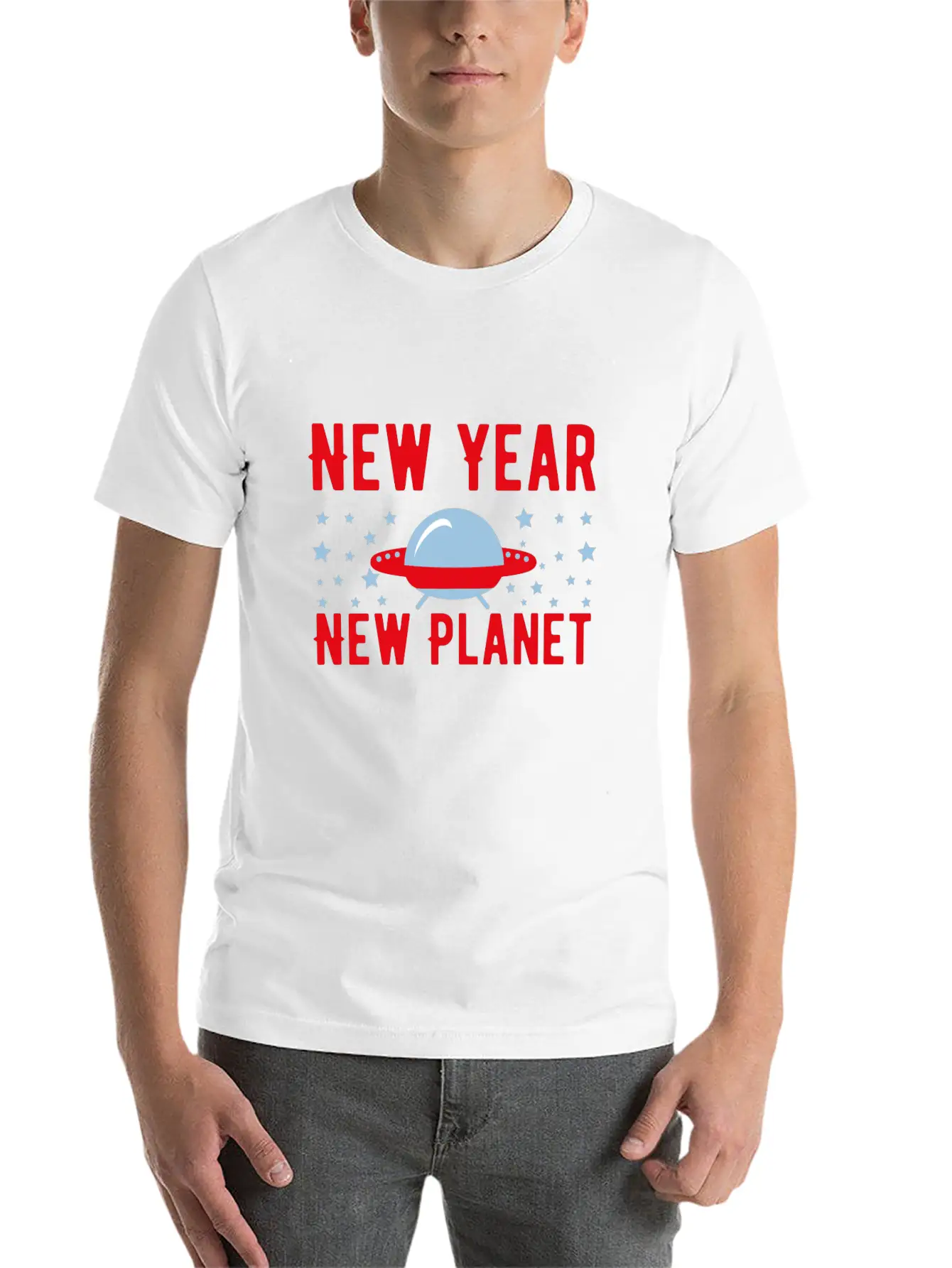 New Year New Planet Stylish Everyday T-Shirt – Unisex Basic Cotton Tee