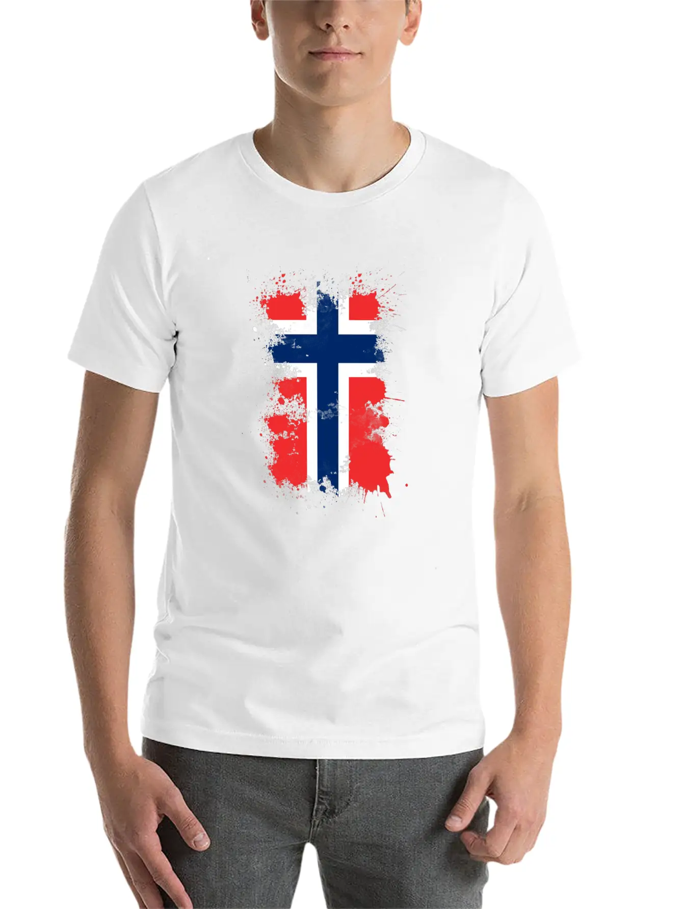 Norway Flag Art Stylish Everyday T-Shirt – Unisex Basic Cotton Tee