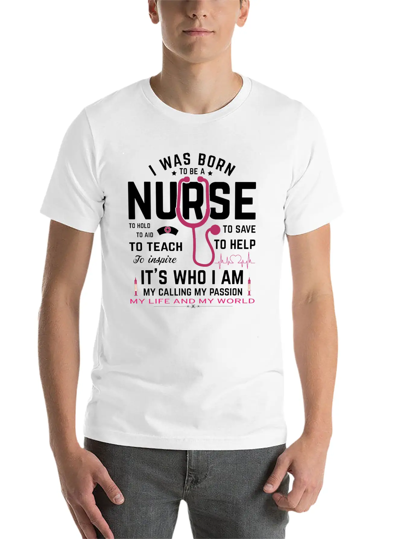 Nurse Born Basic Graphic T-Shirt – Daily Comfort In Soft Cotton