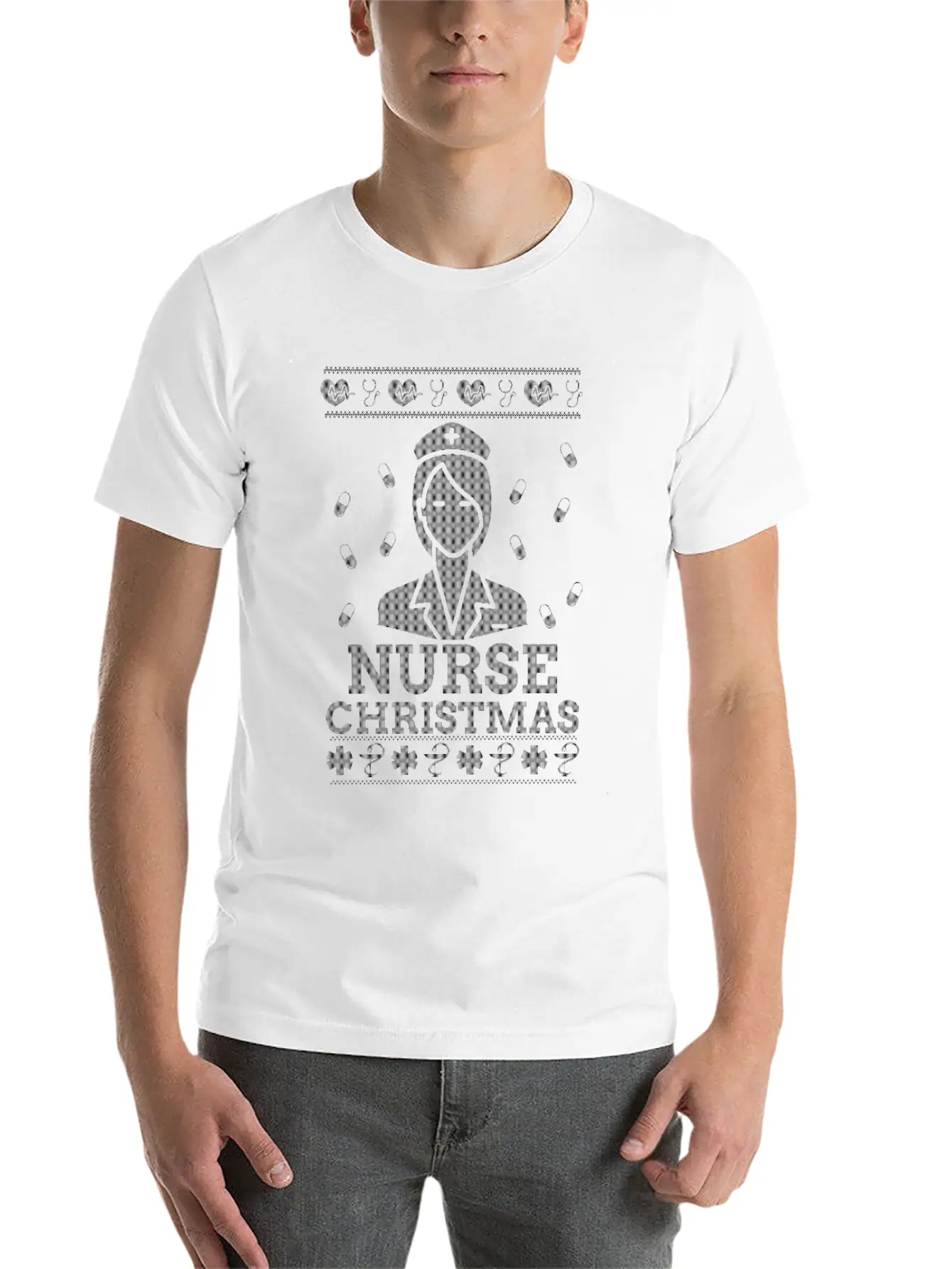 Nurse Ugly Christmas Xmas Nurses Gifts Nursing Basic Graphic T-Shirt – Daily Comfort In Soft Cotton