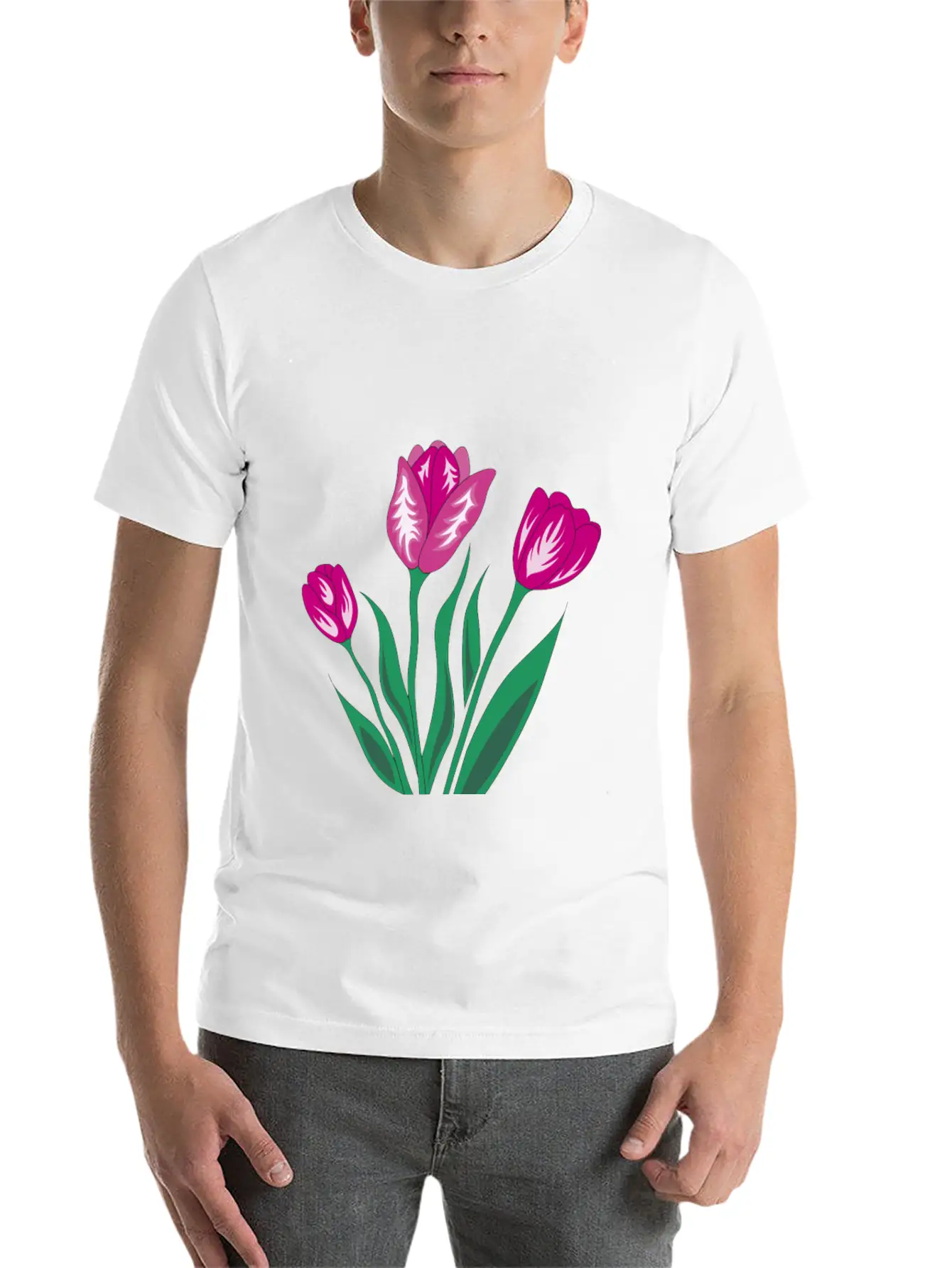 Pink Tulip Basic Graphic T-Shirt – Daily Comfort In Soft Cotton