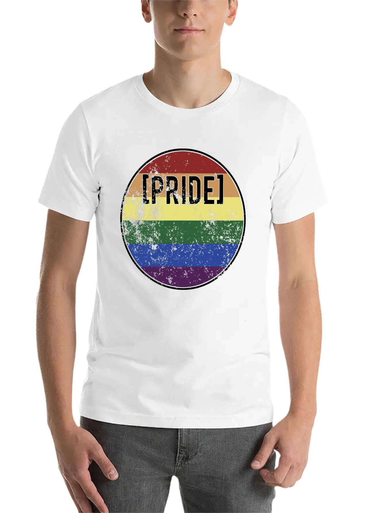 Pride Distressed Stylish Everyday T-Shirt – Unisex Basic Cotton Tee