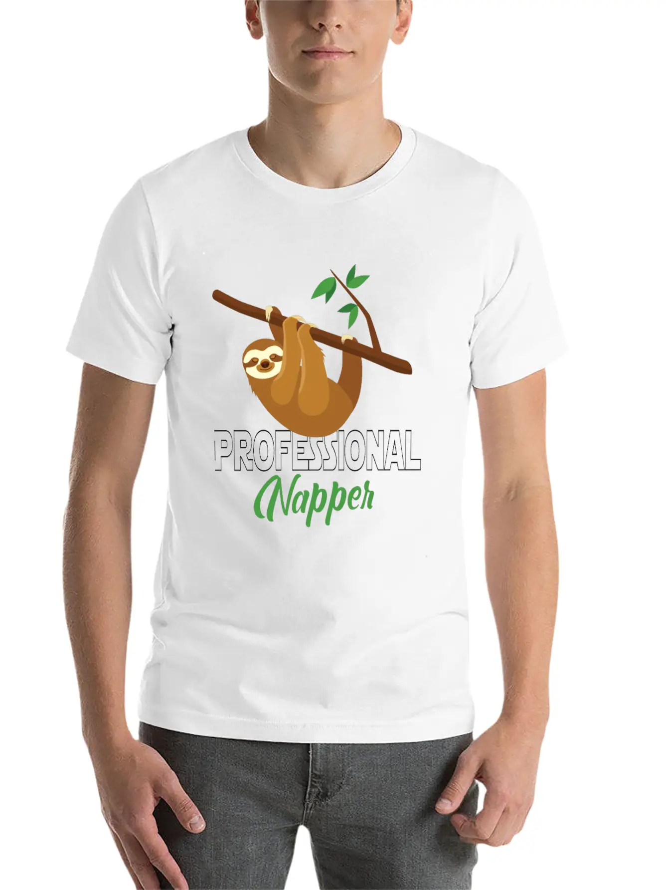 Professional Napper Sloth Sloth Sleep Basic Graphic T-Shirt – Daily Comfort In Soft Cotton