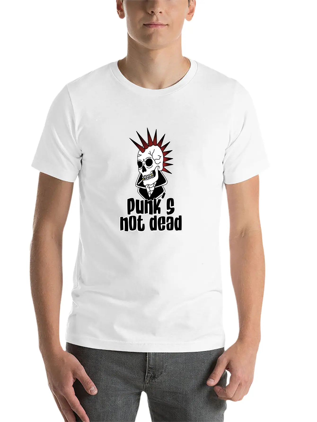 Punk's Not Dead Skull Old School Basic Graphic T-Shirt – Daily Comfort In Soft Cotton