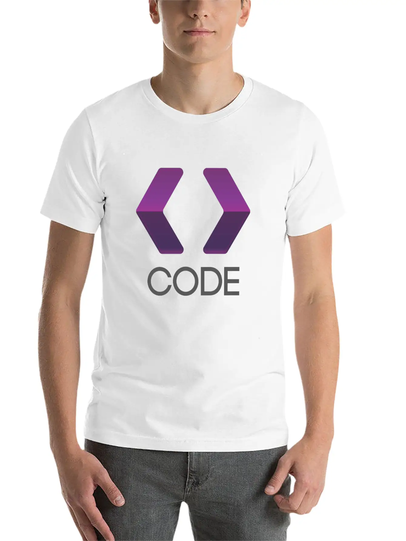 Purple Arrows Shape Code Basic Graphic T-Shirt – Daily Comfort In Soft Cotton