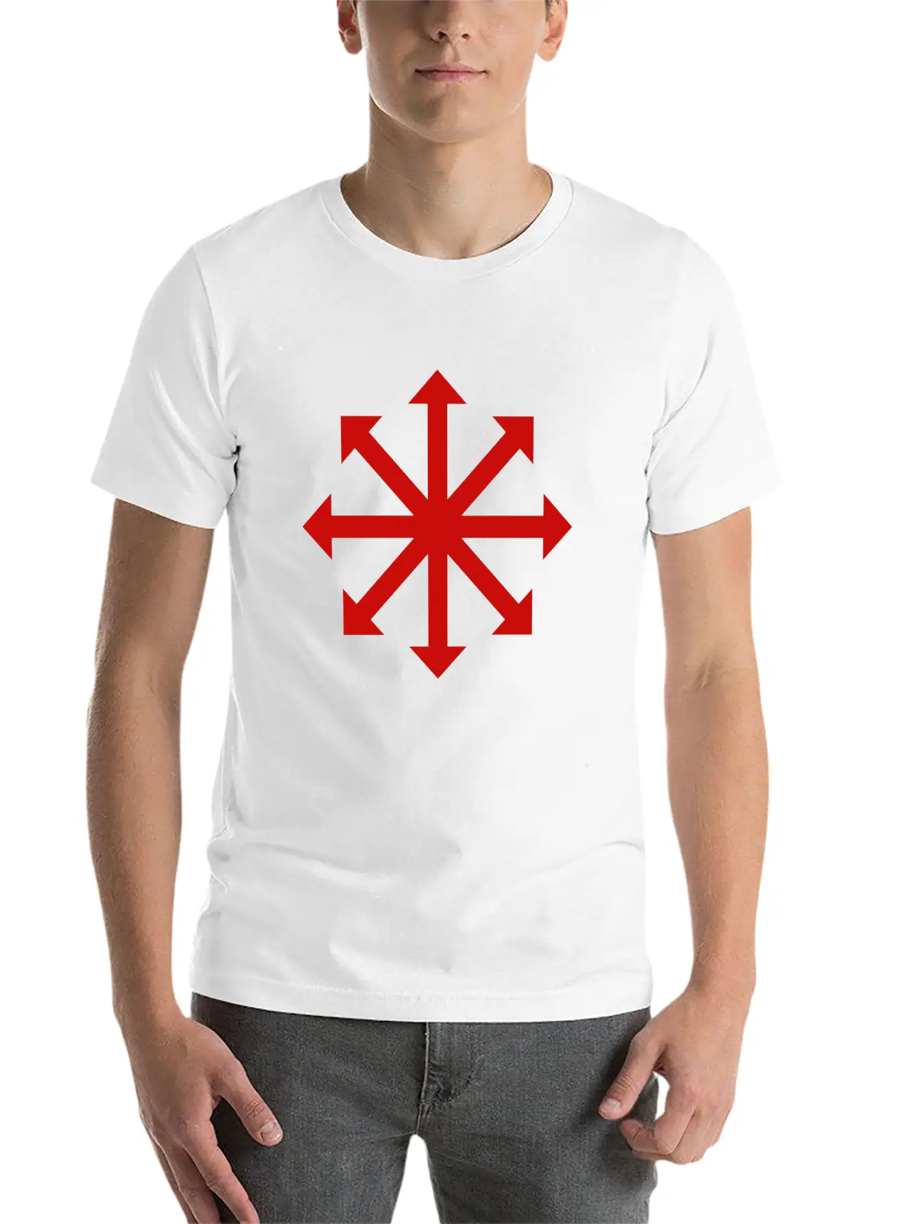Red Chaos Star Stylish Everyday T-Shirt – Unisex Basic Cotton Tee