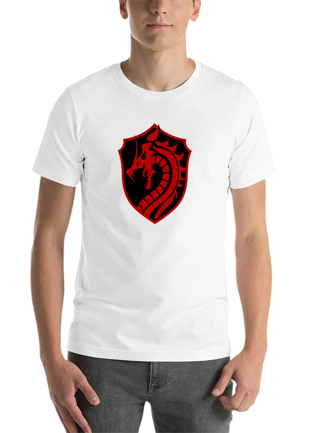 Red/black Dragon Basic Graphic T-Shirt – Daily Comfort In Soft Cotton